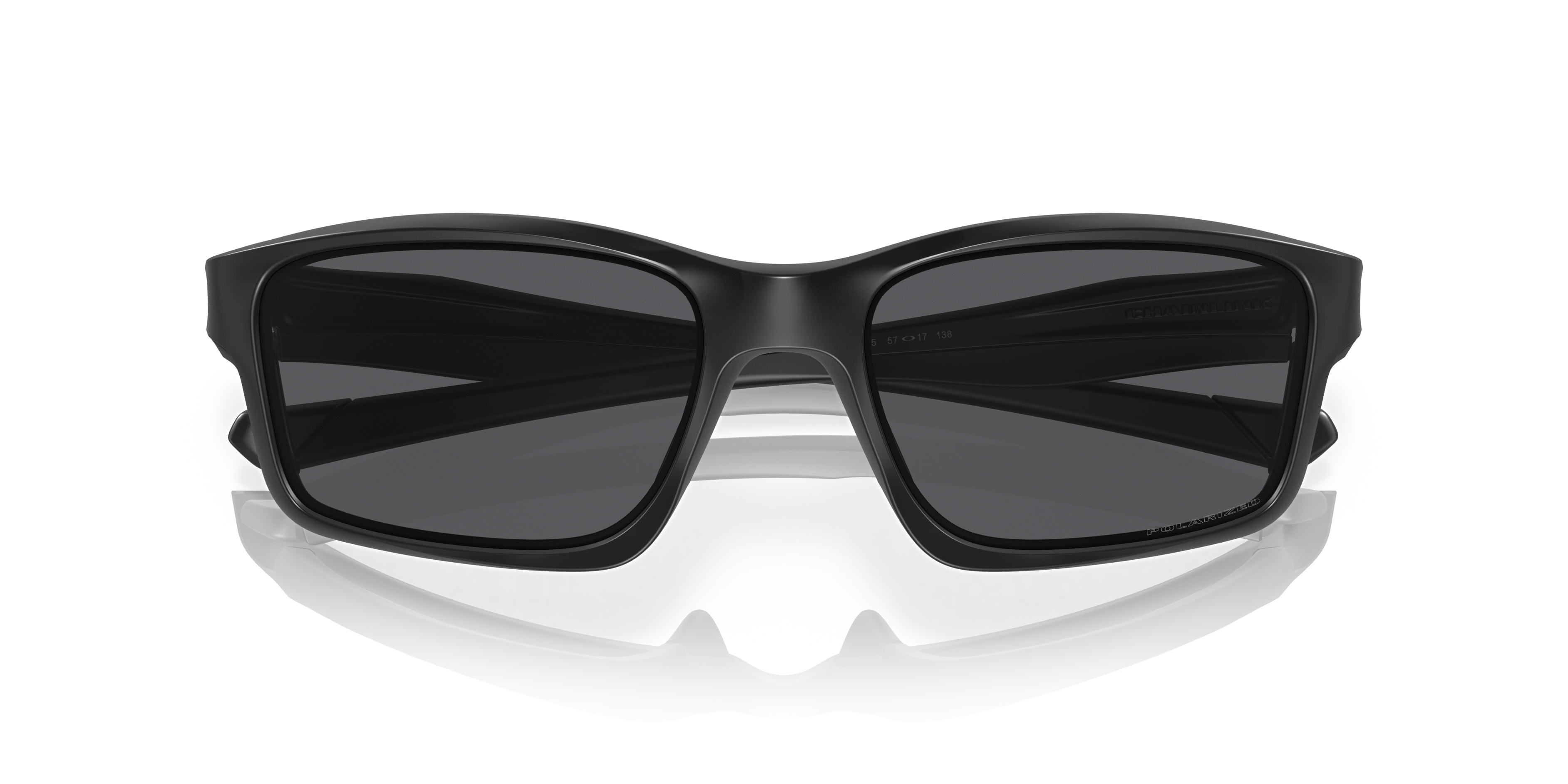 Oakley OO9247 Chainlink Men's Rectangle Polarized Sunglasses - Matte Black Frame