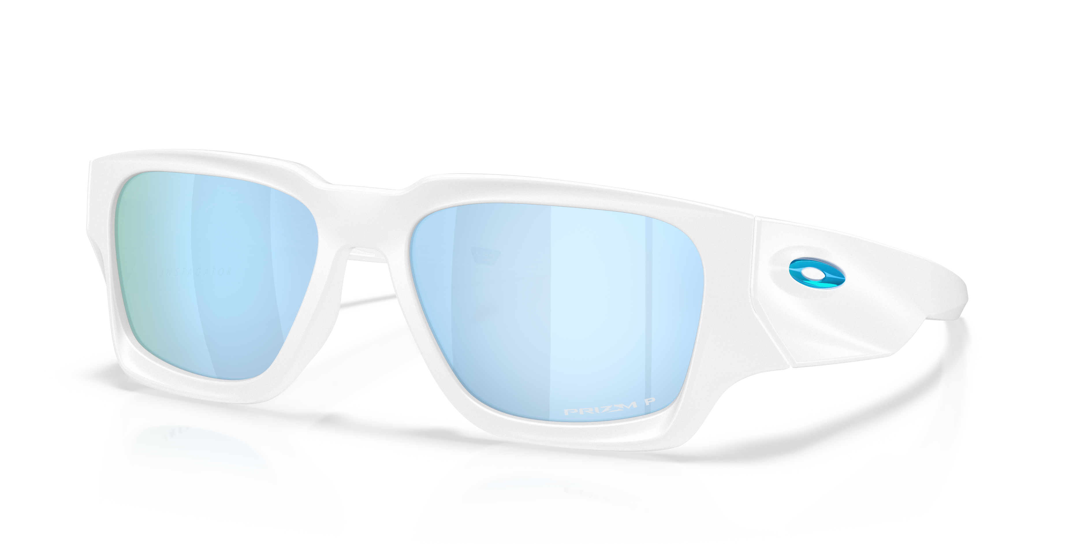 Oakley OO9514 Instagator Men's Rectangle Prizm Polarized Sunglasses - Matte White Frame
