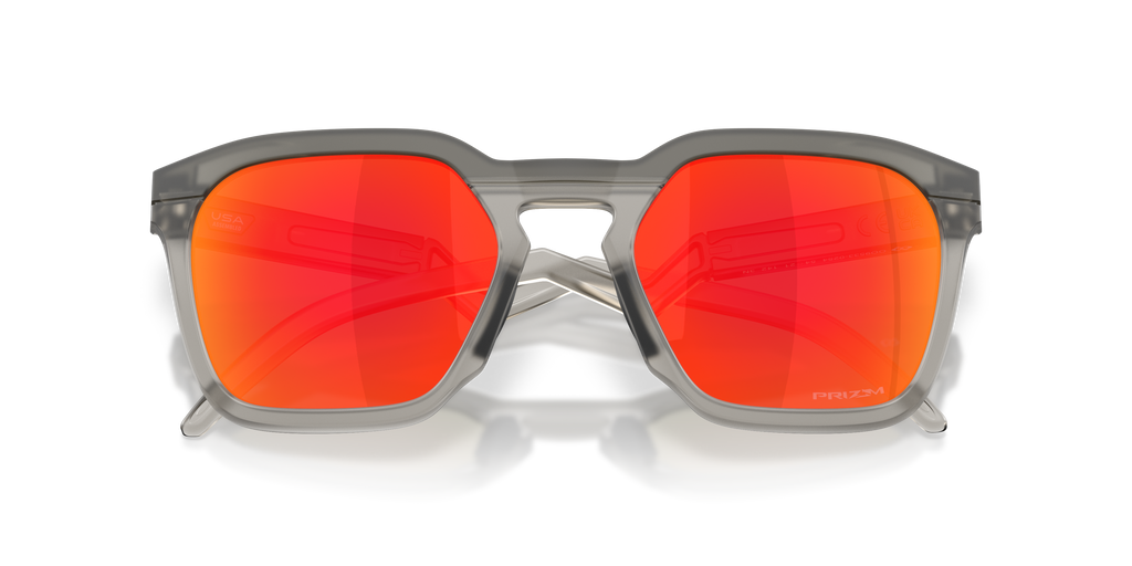 Oakley OO9533 HSTN SQ Unisex Square Prizm Sunglasses - Matte Grey Smoke Frame