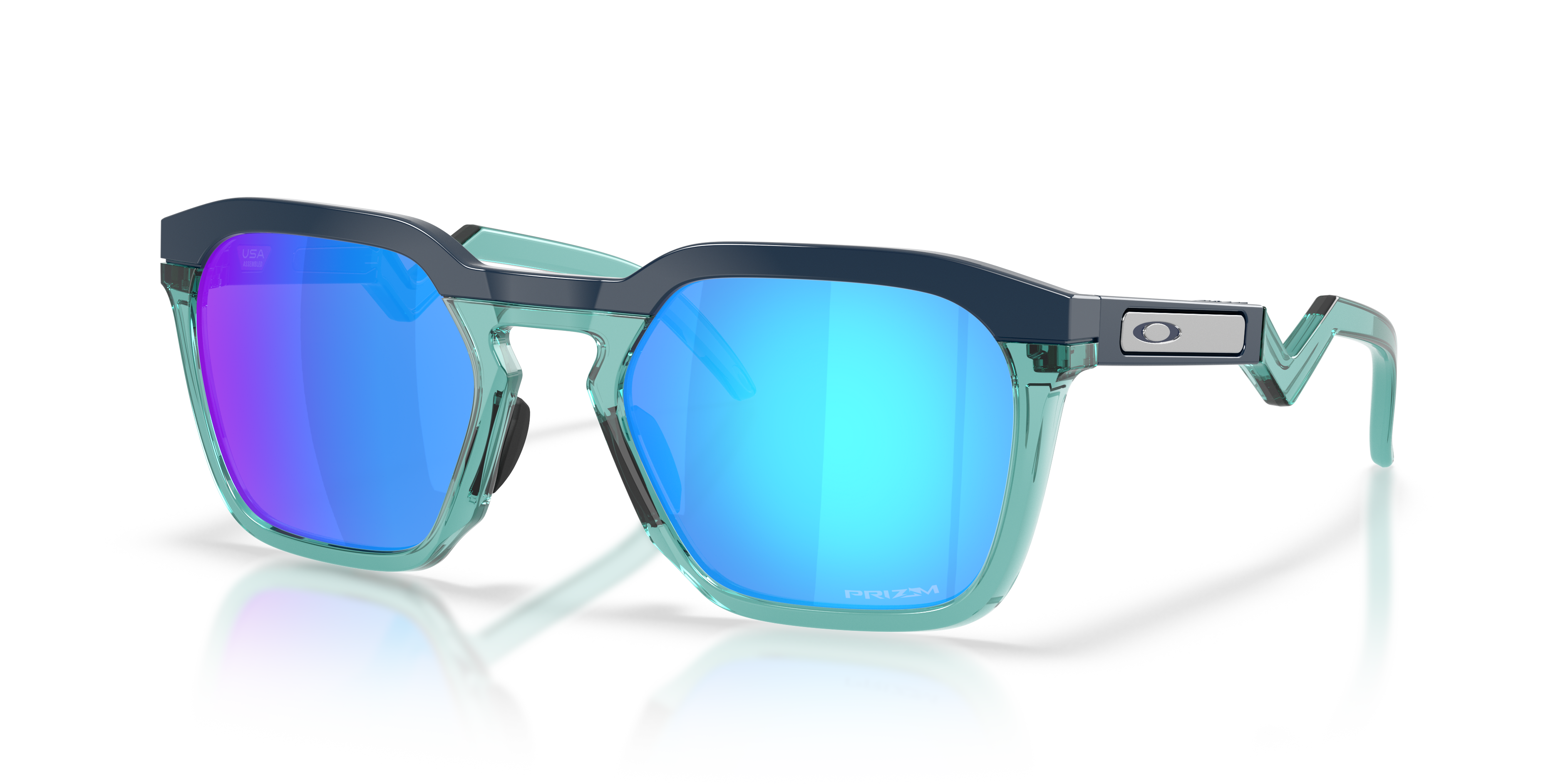 Oakley OO9533 HSTN SQ Unisex Square Prizm Sunglasses - Matte Grey Smoke Frame