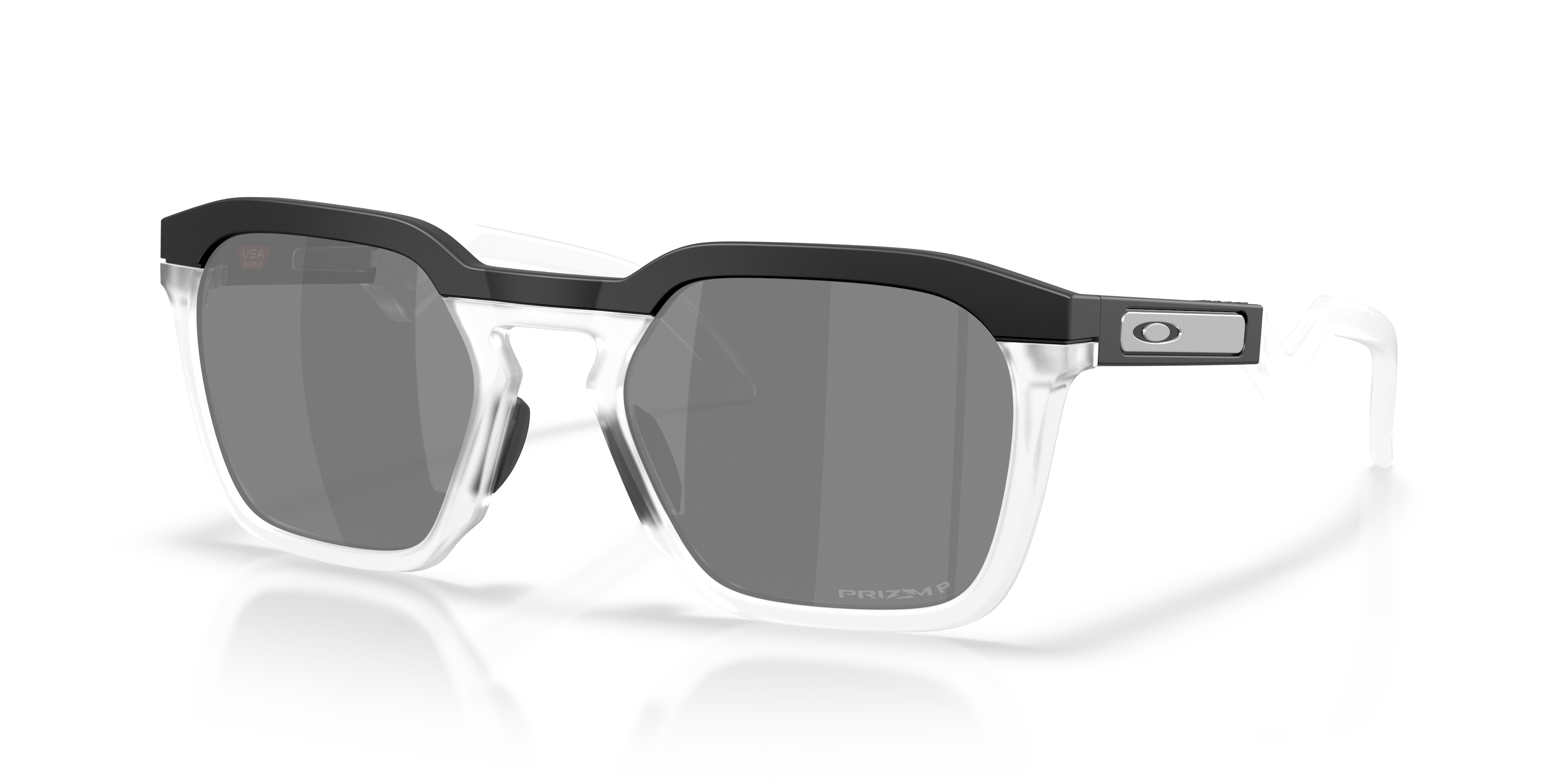 Oakley OO9533 HSTN SQ Unisex Square Prizm Sunglasses - Matte Grey Smoke Frame