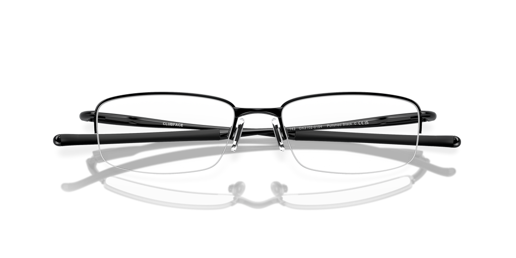 Oakley OX3102 Clubface Men's Rectangle Eyeglass Frames - Polished Black Frame