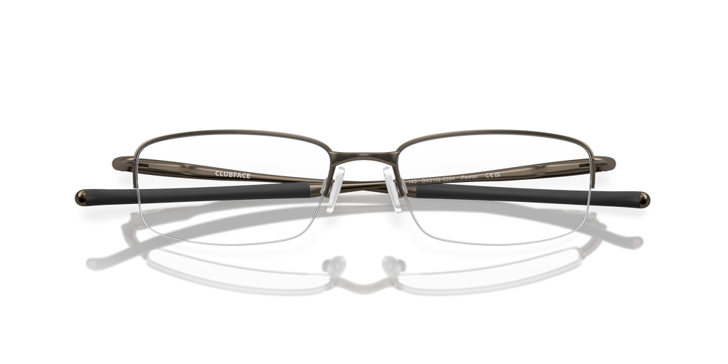 Oakley OX3102 Clubface Men's Rectangle Eyeglass Frames - Pewter Frame