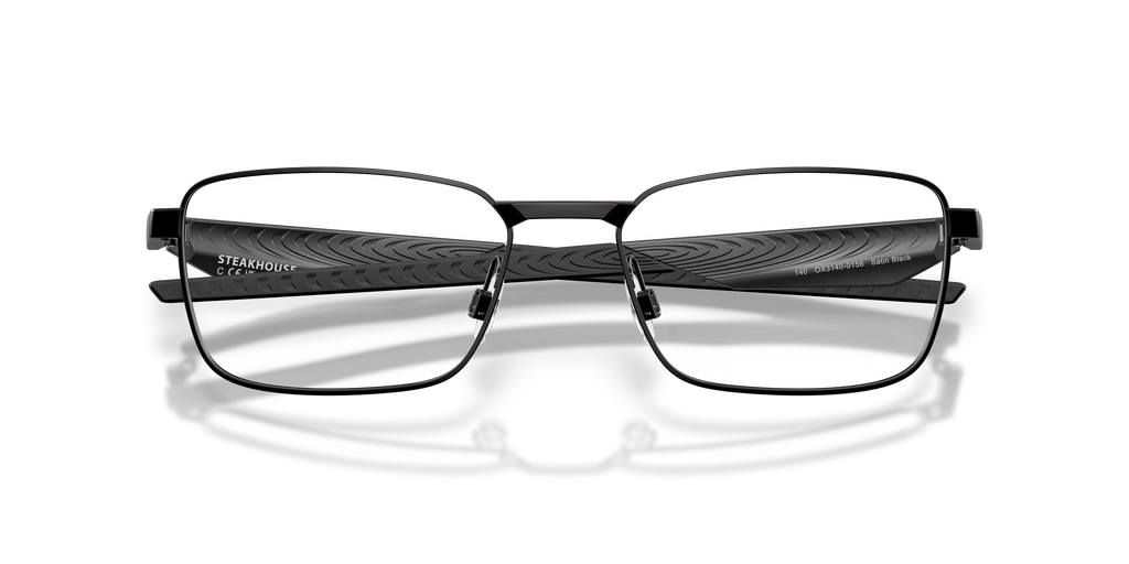Oakley OX3140 Steakhouse Unisex Rectangle Eyeglass Frames - Satin Black Frame