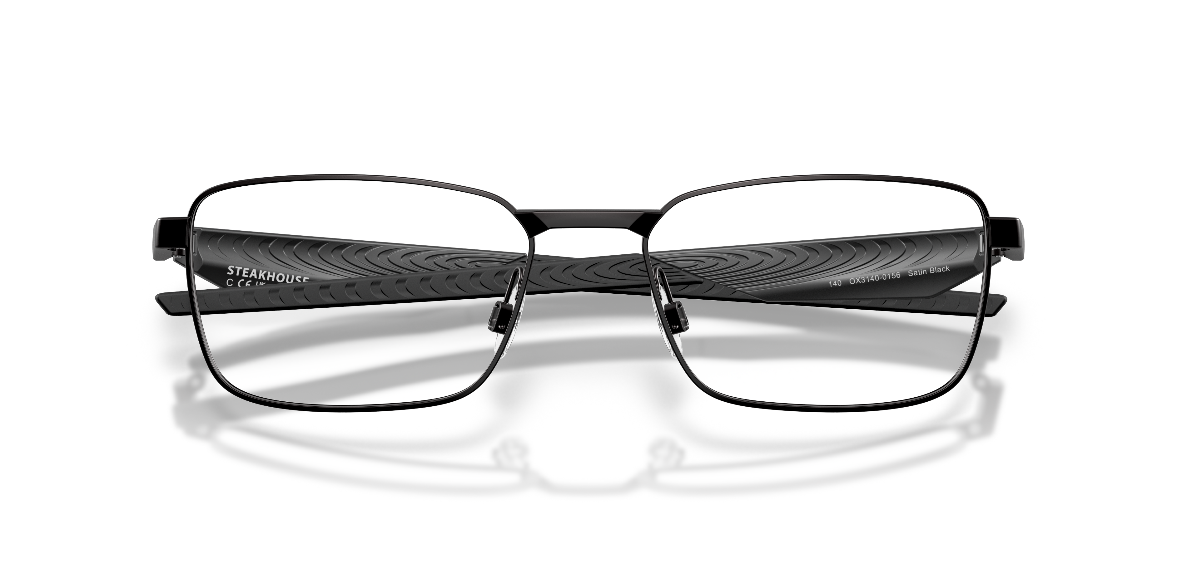 Oakley OX3140 Steakhouse Unisex Rectangle Eyeglass Frames - Satin Light Steel Frame