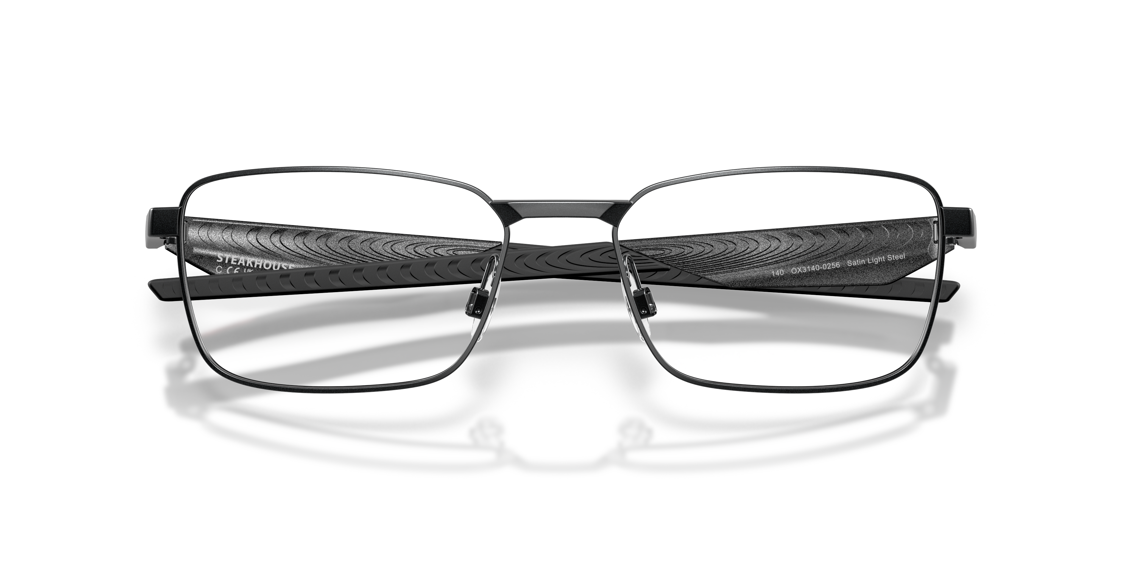Oakley OX3140 Steakhouse Unisex Rectangle Eyeglass Frames - Satin Light Steel Frame