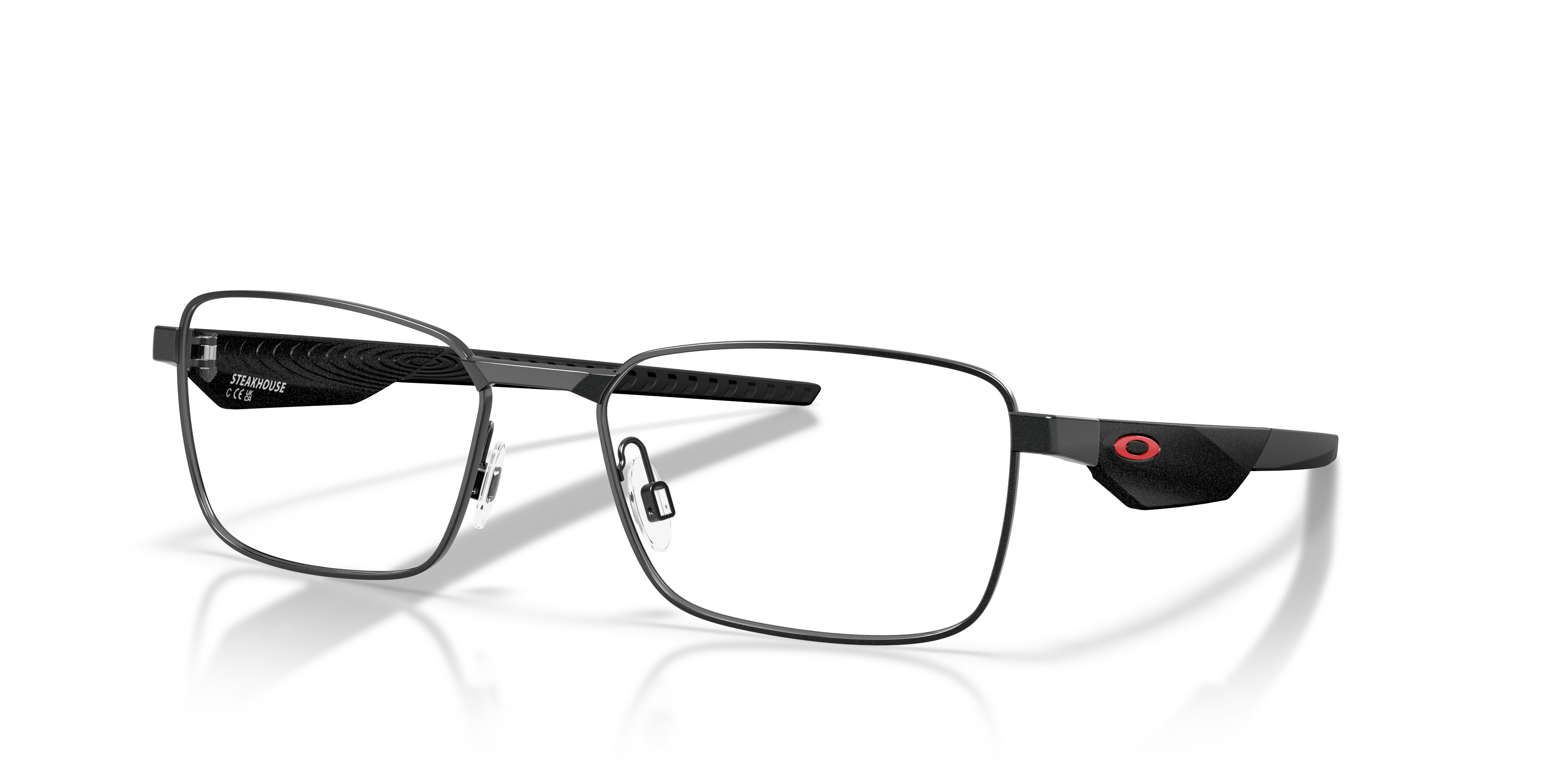 Oakley OX3140 Steakhouse Unisex Rectangle Eyeglass Frames - Satin Black Frame