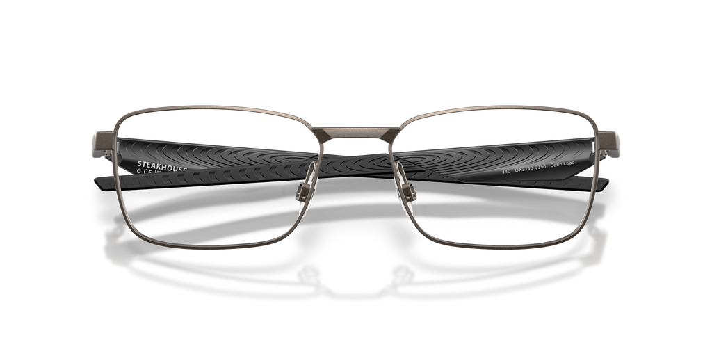 Oakley OX3140 Steakhouse Unisex Rectangle Eyeglass Frames - Satin Light Steel Frame