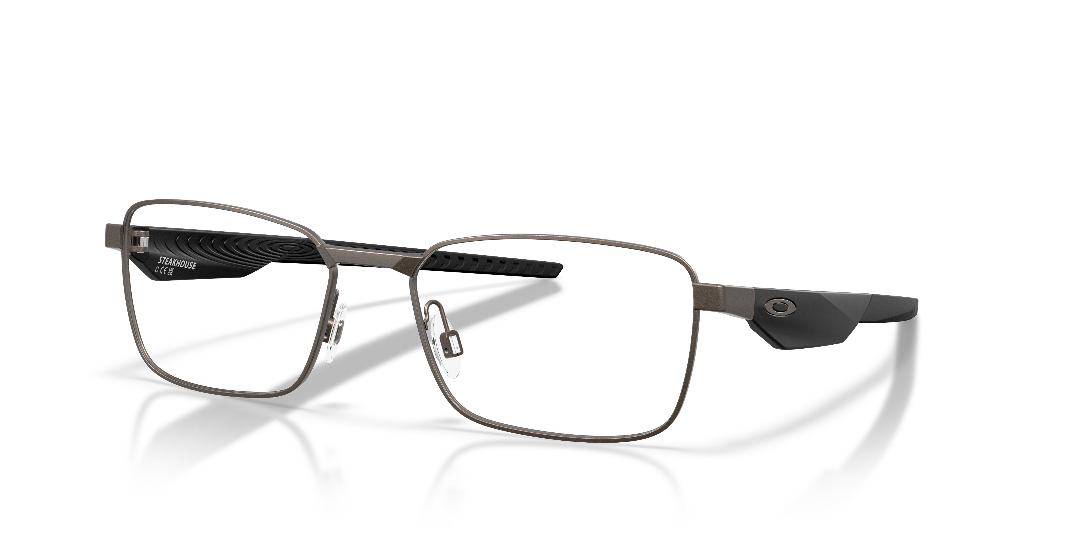 Oakley OX3140 Steakhouse Unisex Rectangle Eyeglass Frames - Satin Light Steel Frame