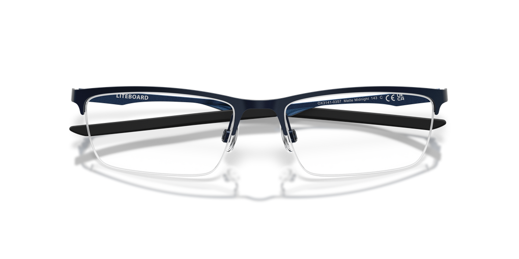 Oakley OX3141 Liteboard Unisex Rectangle Eyeglass Frames - Matte Midnight Frame