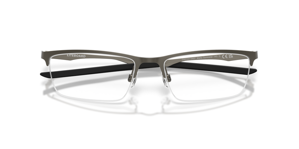 Oakley OX3141 Liteboard Unisex Rectangle Eyeglass Frames - Matte Gunmetal Frame