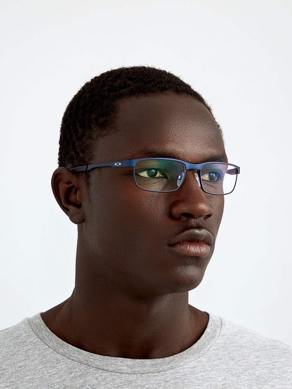 Oakley OX3222 Steel Plate Men's Rectangle Eyeglass Frames - Powder Cement Frame