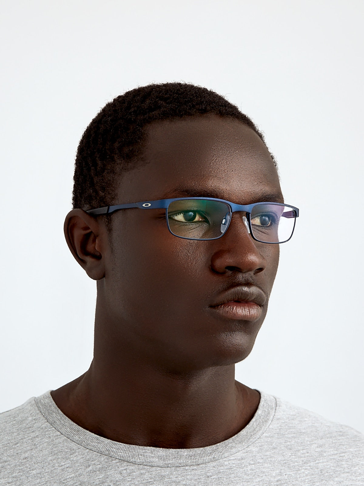 Oakley OX3222 Steel Plate Men's Rectangle Eyeglass Frames - Powder Cement Frame