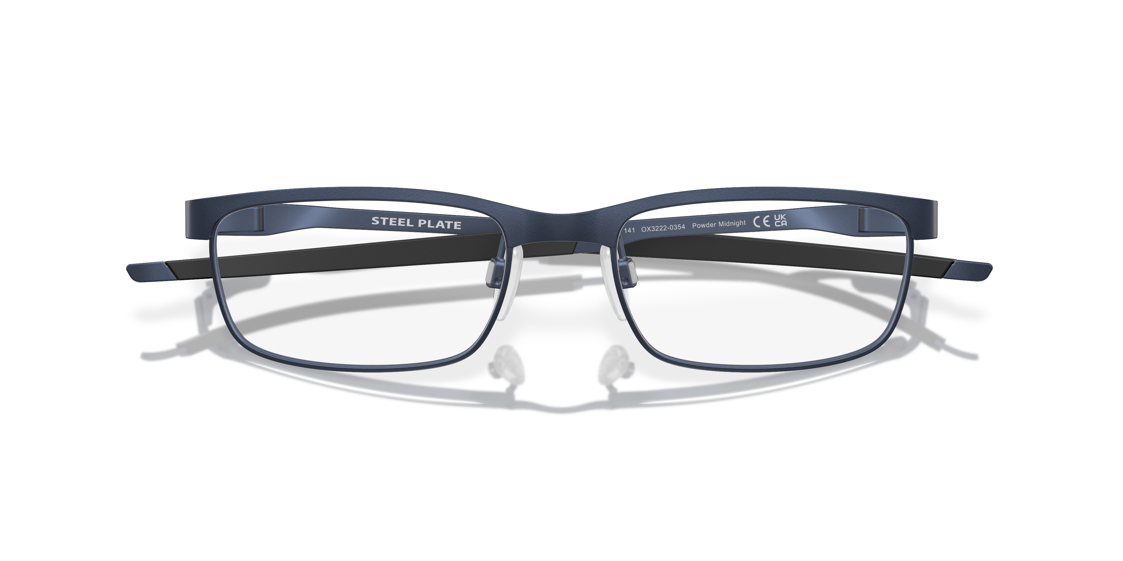 Oakley OX3222 Steel Plate Men's Rectangle Eyeglass Frames - Powder Midnight Frame