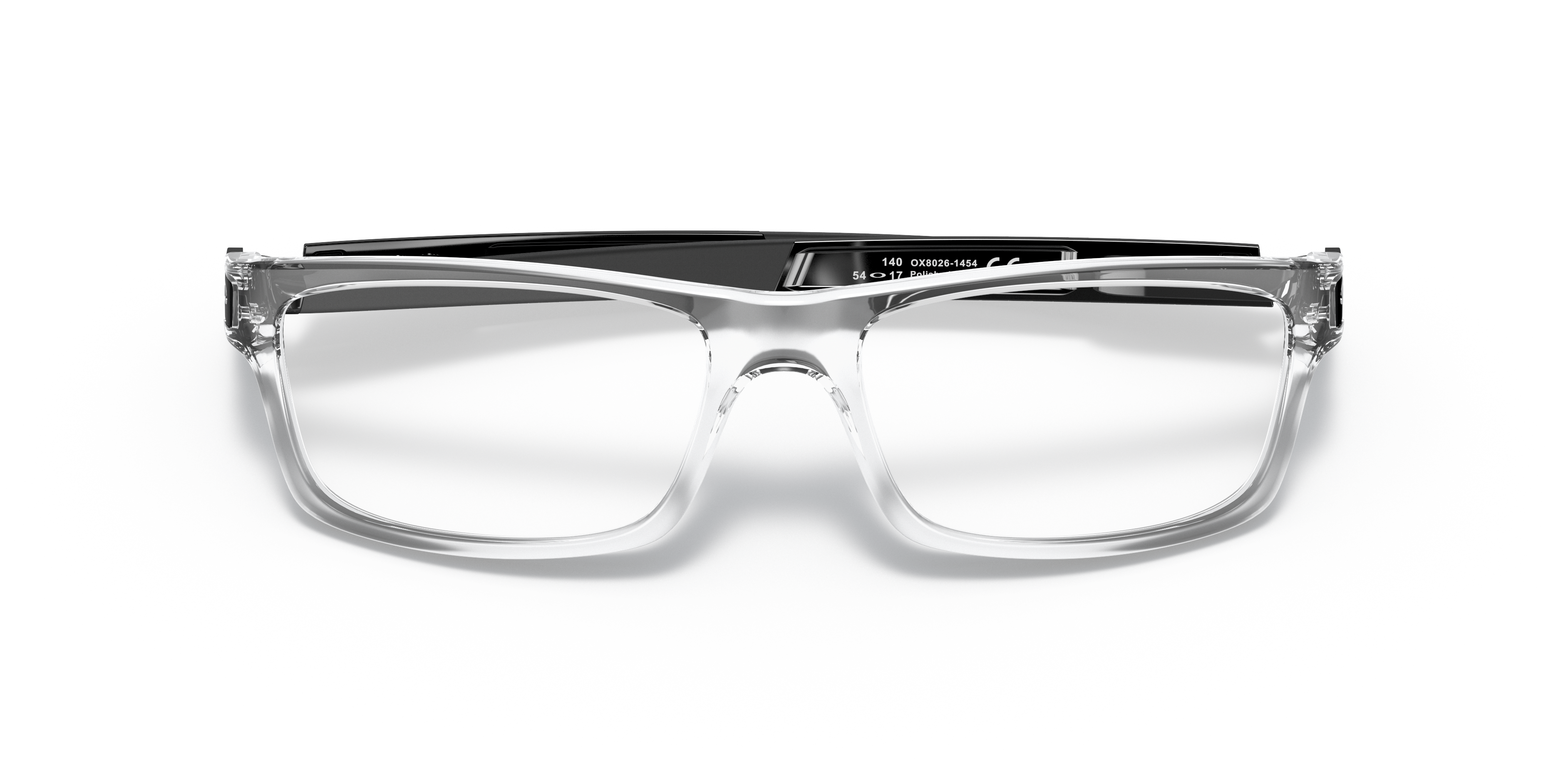 Oakley OX8026 Currency Men's Rectangle Eyeglass Frames - Polished Clear Frame