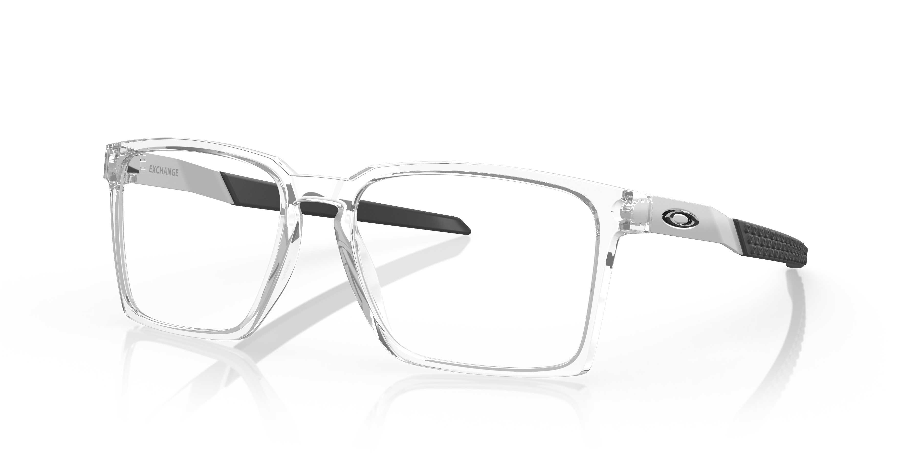 Oakley OX8055 Exchange Men's Rectangle Eyeglass Frames - Polished Clear Frame