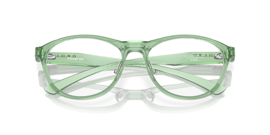 Oakley OX8057 Draw Up Women's Round Eyeglass Frames - Polished Trans Jade Frame