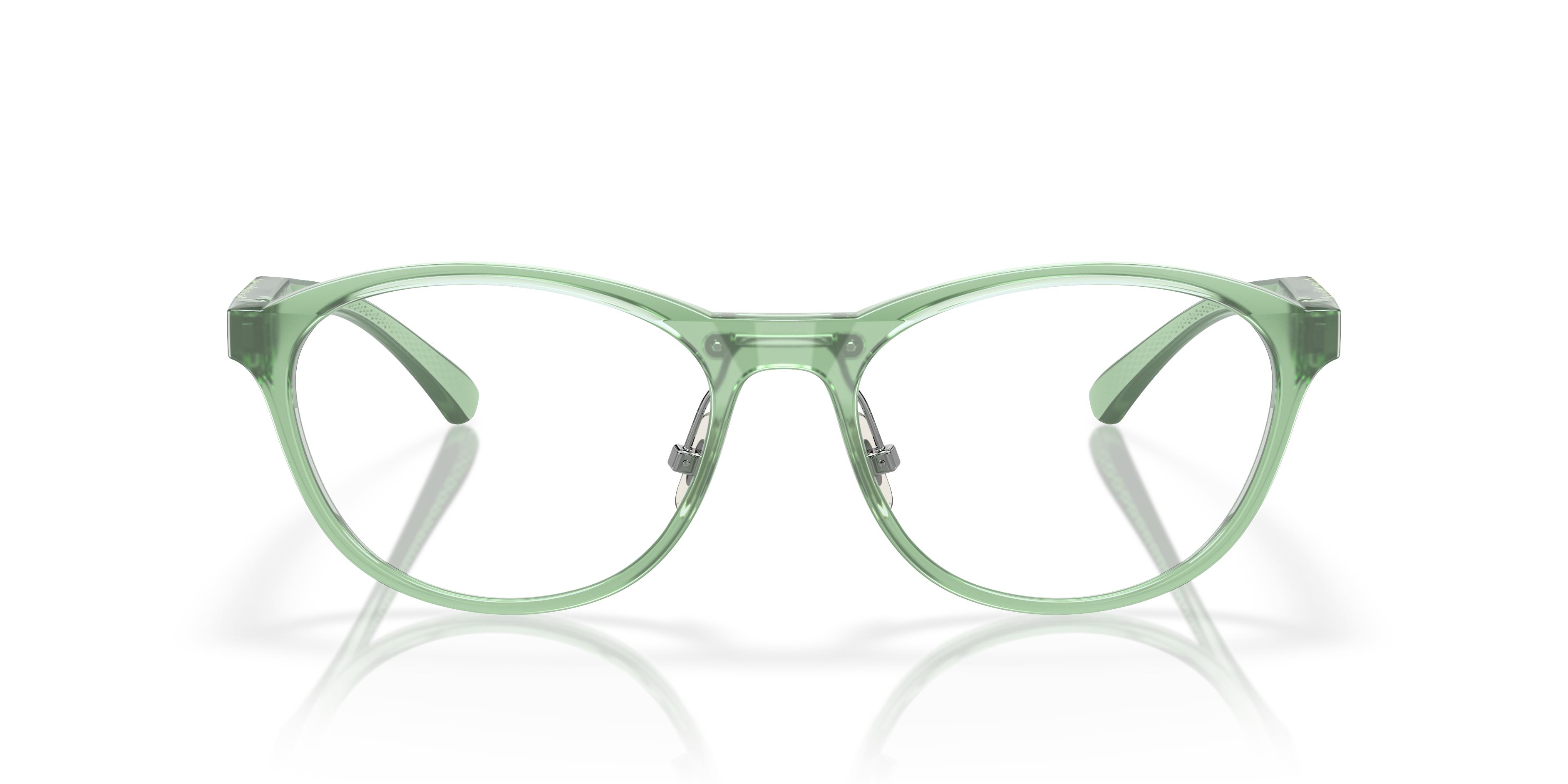 Oakley OX8057 Draw Up Women's Round Eyeglass Frames - Polished Trans Jade Frame
