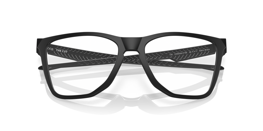 Oakley OX8058 The Cut Men's Square Eyeglass Frames - Polished Trans Stonewash Frame