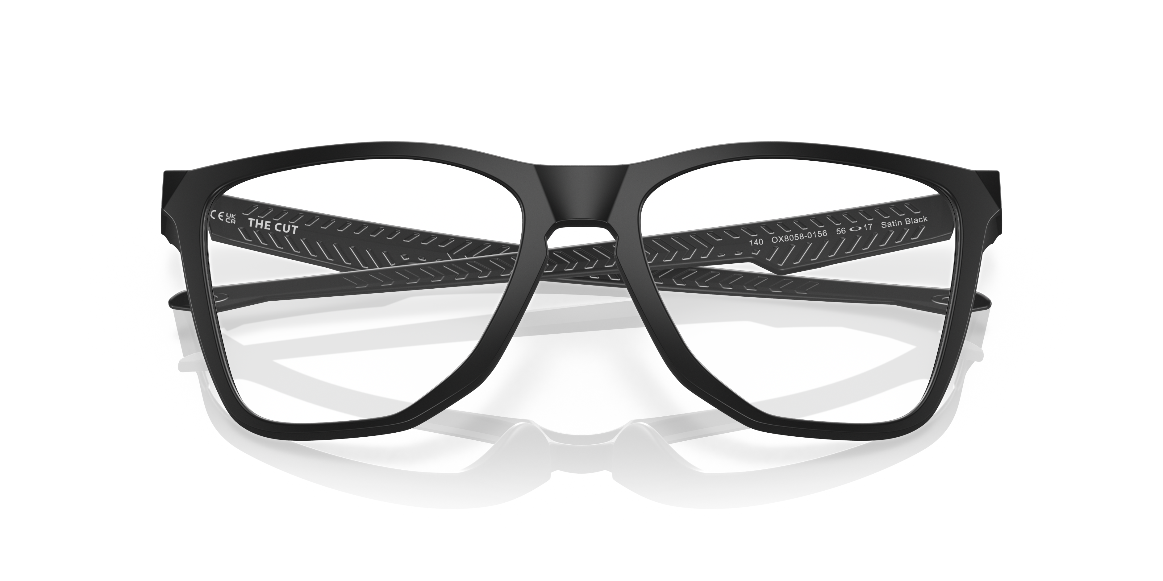 Oakley OX8058 The Cut Men's Square Eyeglass Frames - Satin Black Frame