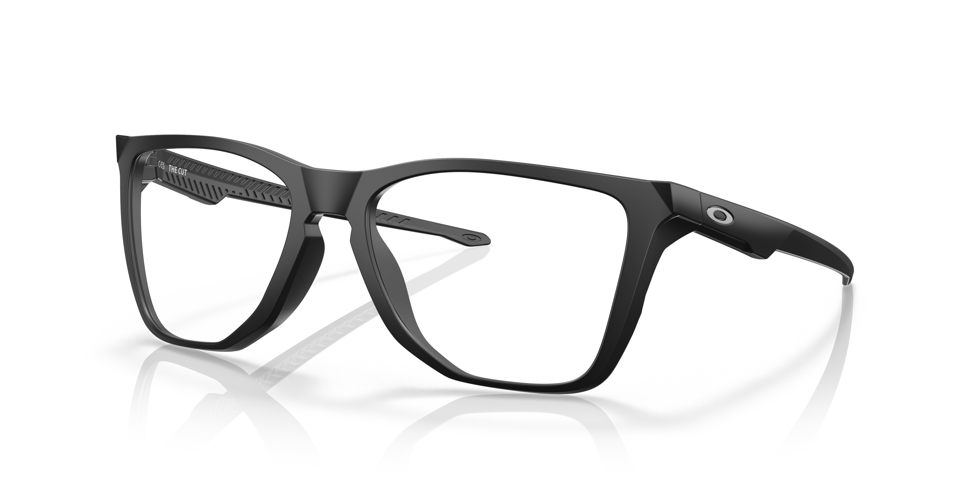 Oakley OX8058 The Cut Men's Square Eyeglass Frames - Polished Trans Stonewash Frame