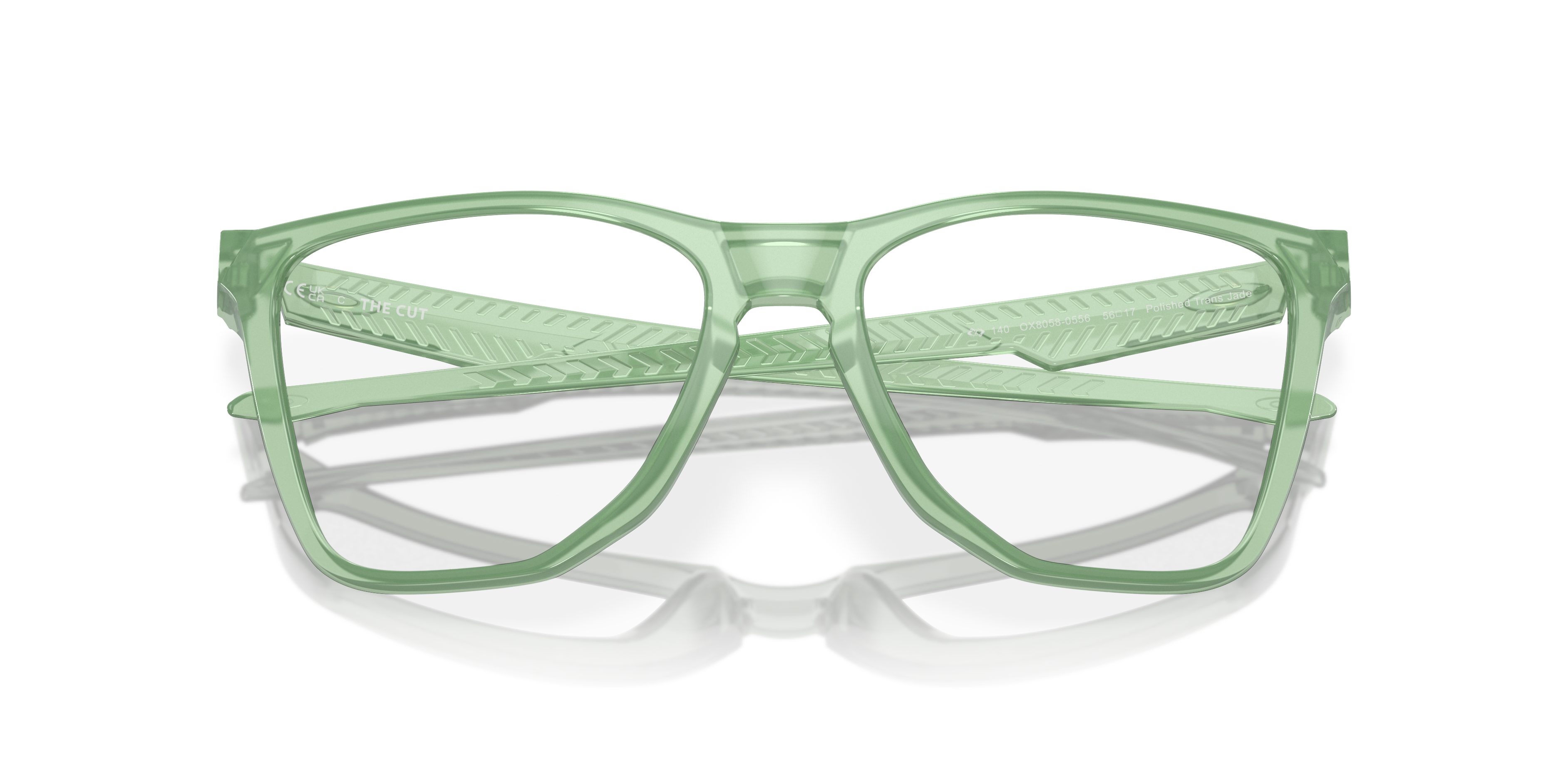 Oakley OX8058 The Cut Men's Square Eyeglass Frames - Polished Trans Stonewash Frame
