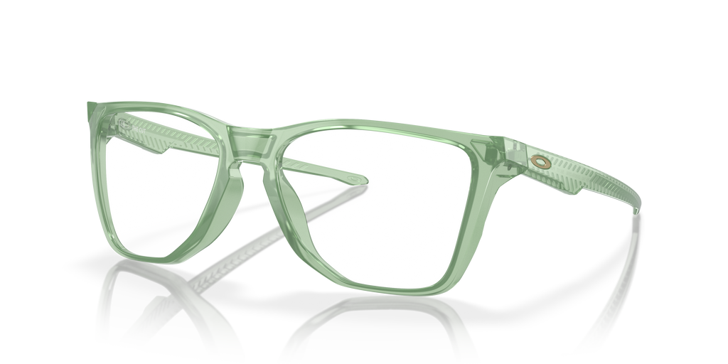 Oakley OX8058 The Cut Men's Square Eyeglass Frames - Polished Trans Stonewash Frame