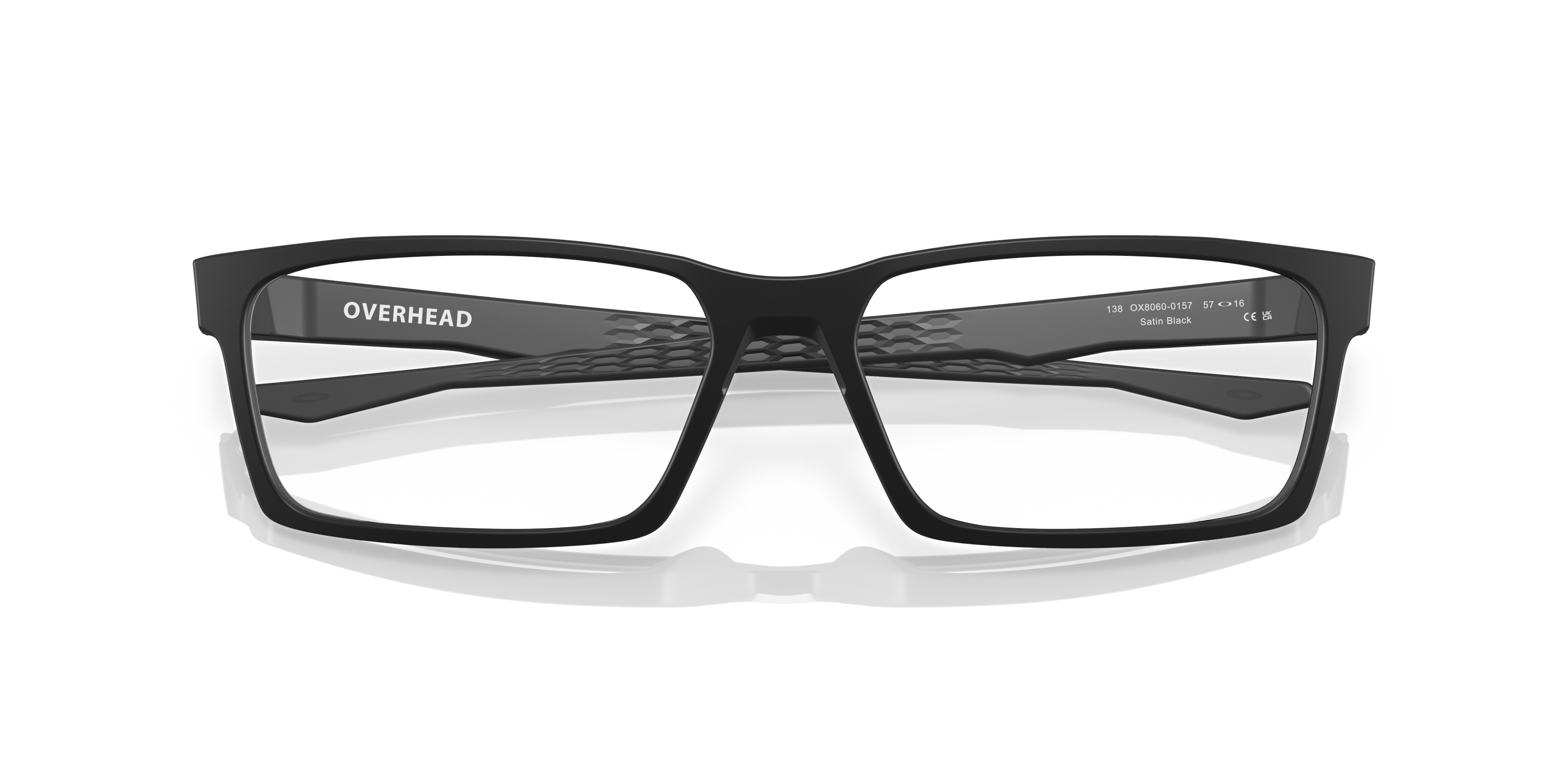 Oakley OX8060 Overhead Men's Rectangle Eyeglass Frames - Polished Clear Frame