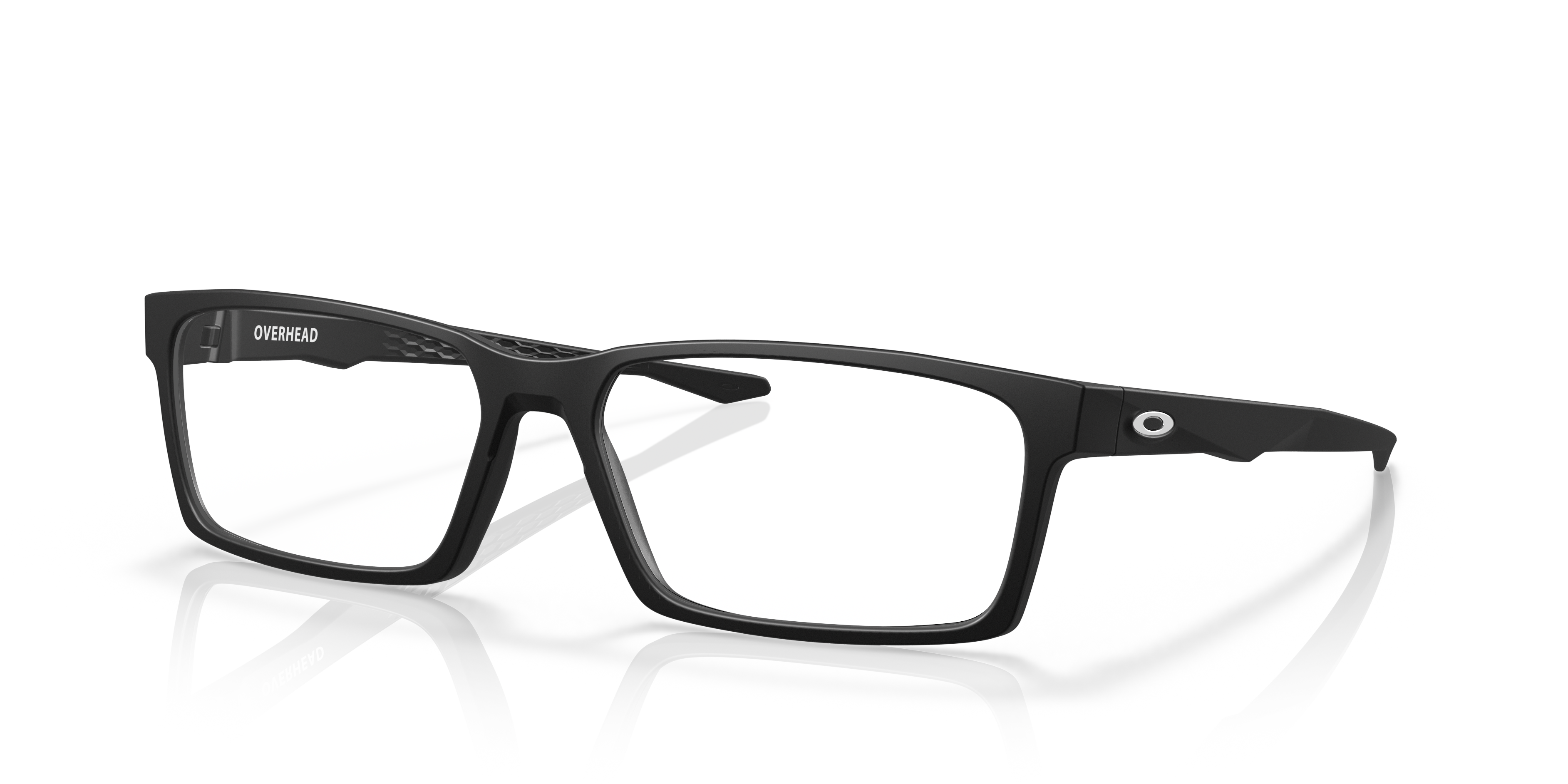 Oakley OX8060 Overhead Men's Rectangle Eyeglass Frames - Polished Clear Frame