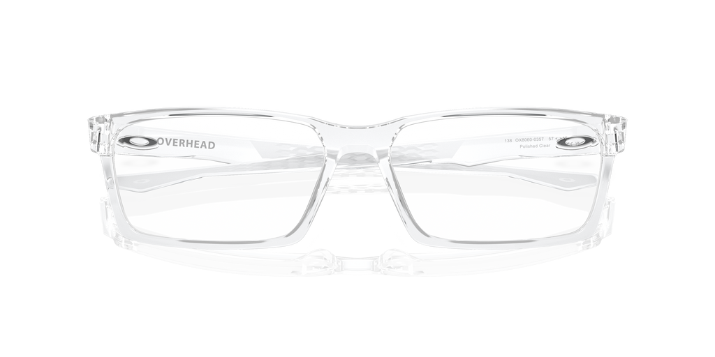 Oakley OX8060 Overhead Men's Rectangle Eyeglass Frames - Polished Clear Frame