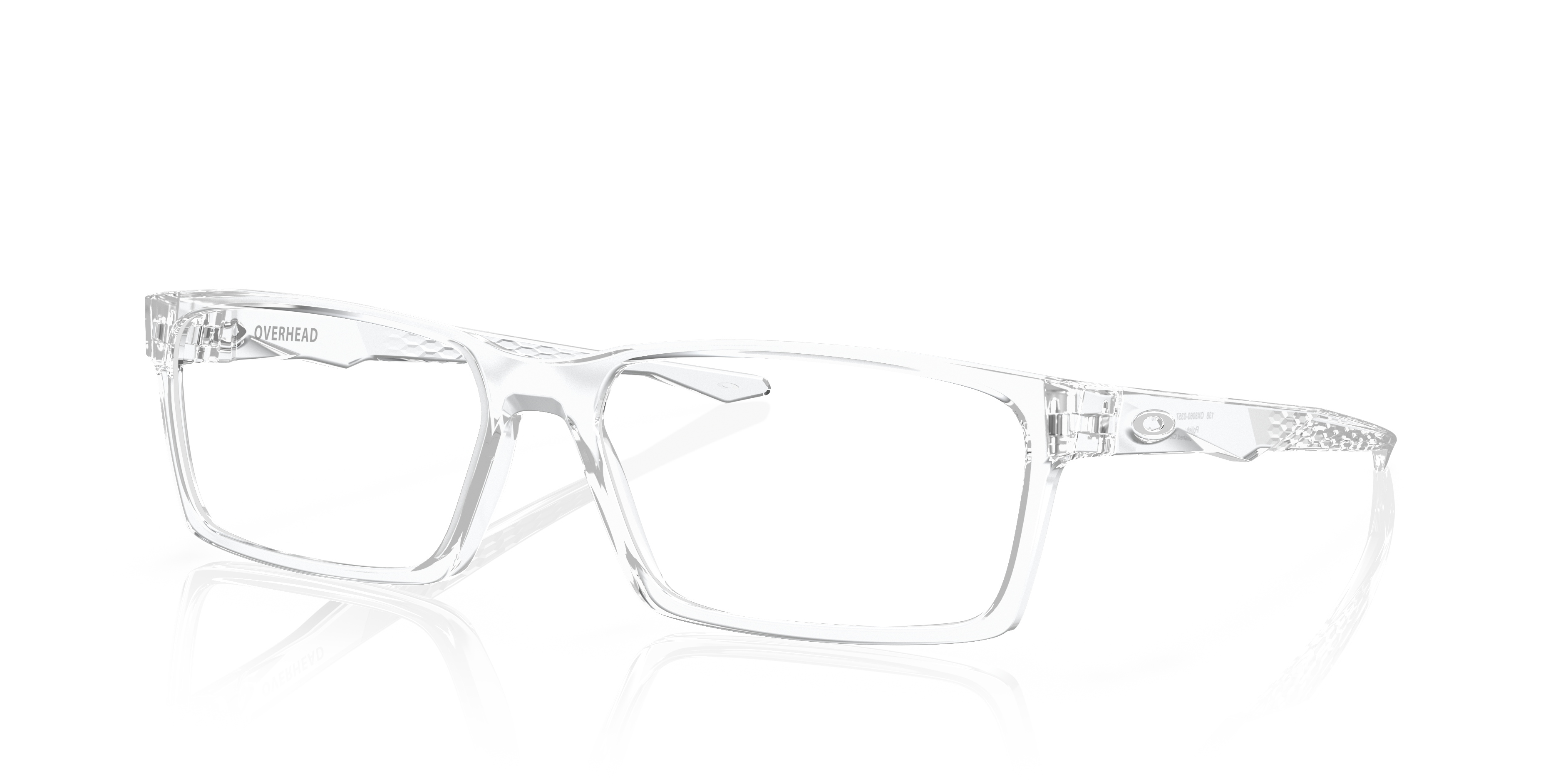 Oakley OX8060 Overhead Men's Rectangle Eyeglass Frames - Polished Trans Jade Frame