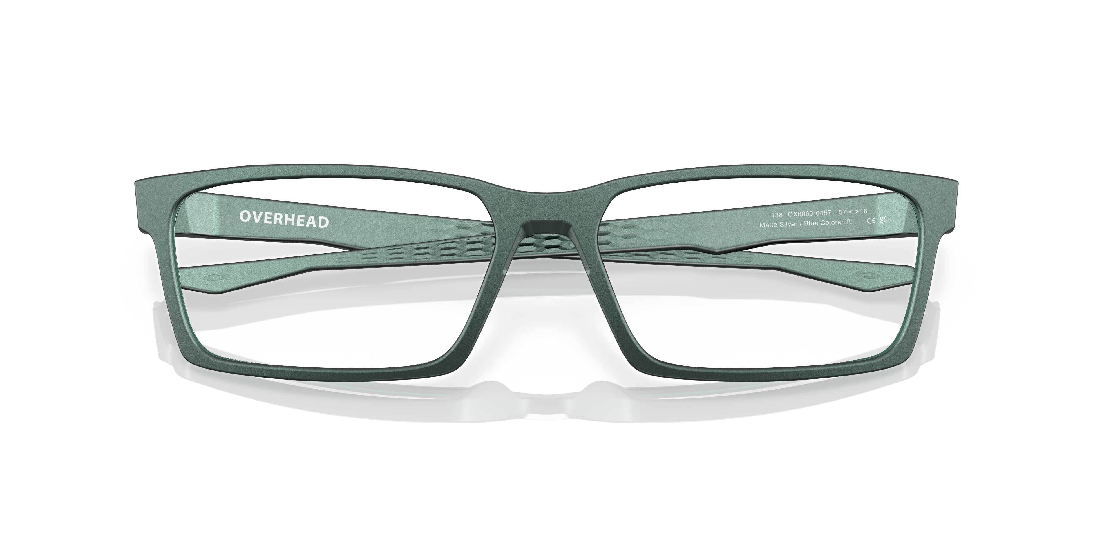 Oakley OX8060 Overhead Men's Rectangle Eyeglass Frames - Polished Clear Frame