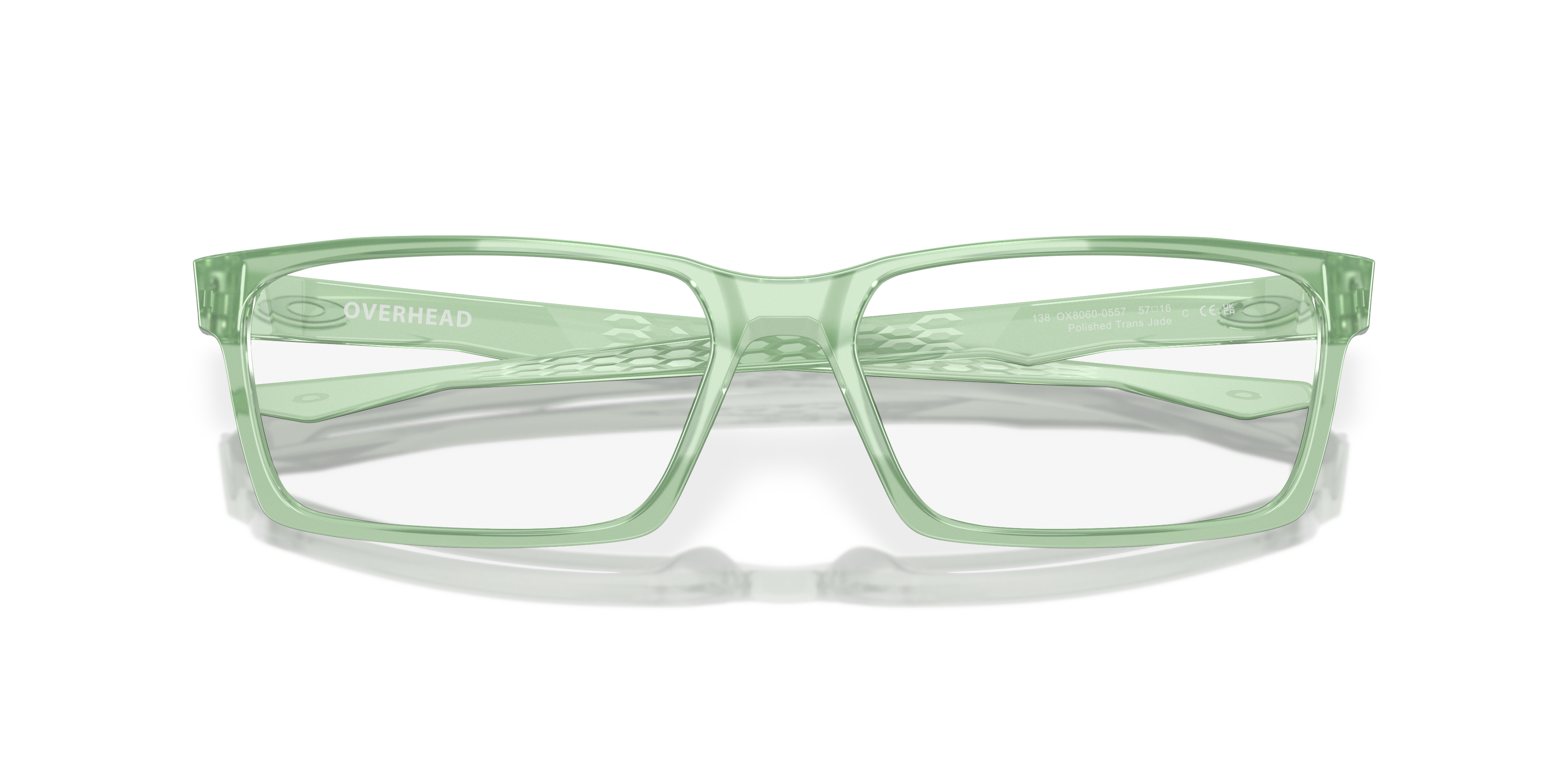 Oakley OX8060 Overhead Men's Rectangle Eyeglass Frames - Polished Trans Jade Frame