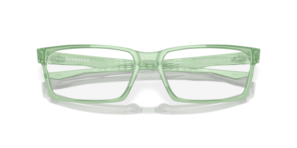 Oakley OX8060 Overhead Men's Rectangle Eyeglass Frames - Polished Clear Frame