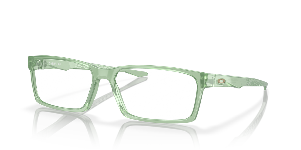 Oakley OX8060 Overhead Men's Rectangle Eyeglass Frames - Polished Clear Frame