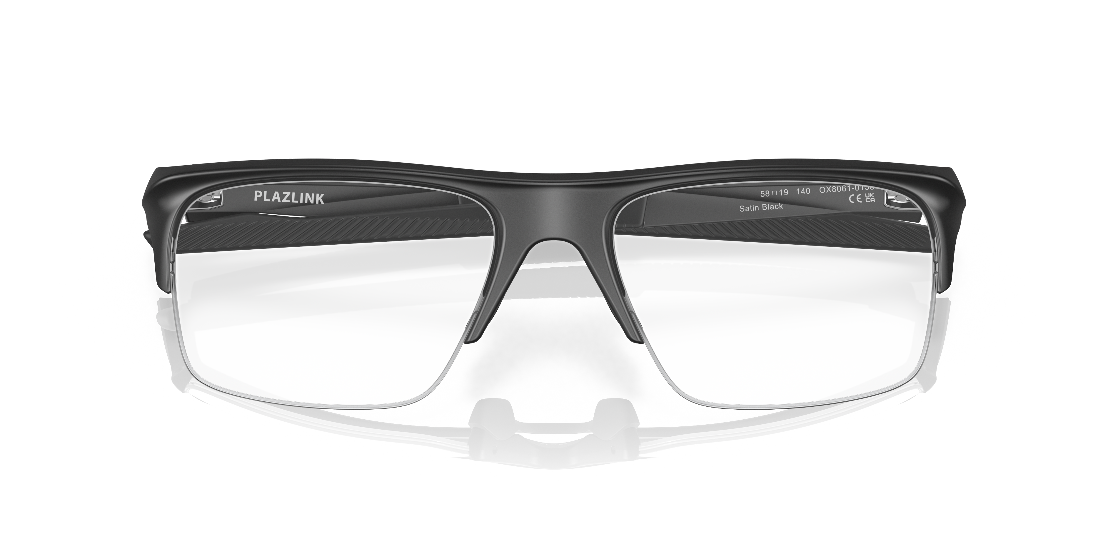 Oakley OX8061 Plazlink Men's Rectangle Eyeglass Frames - Satin Black Frame