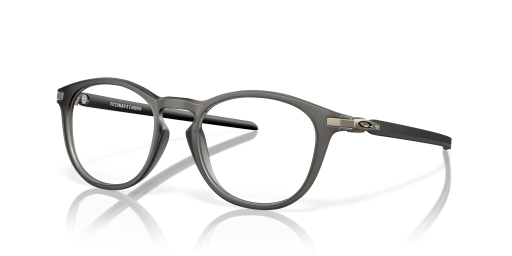 Oakley OX8149 Pitchman R Carbon Men's Round Eyeglass Frames - Polished Clear Frame