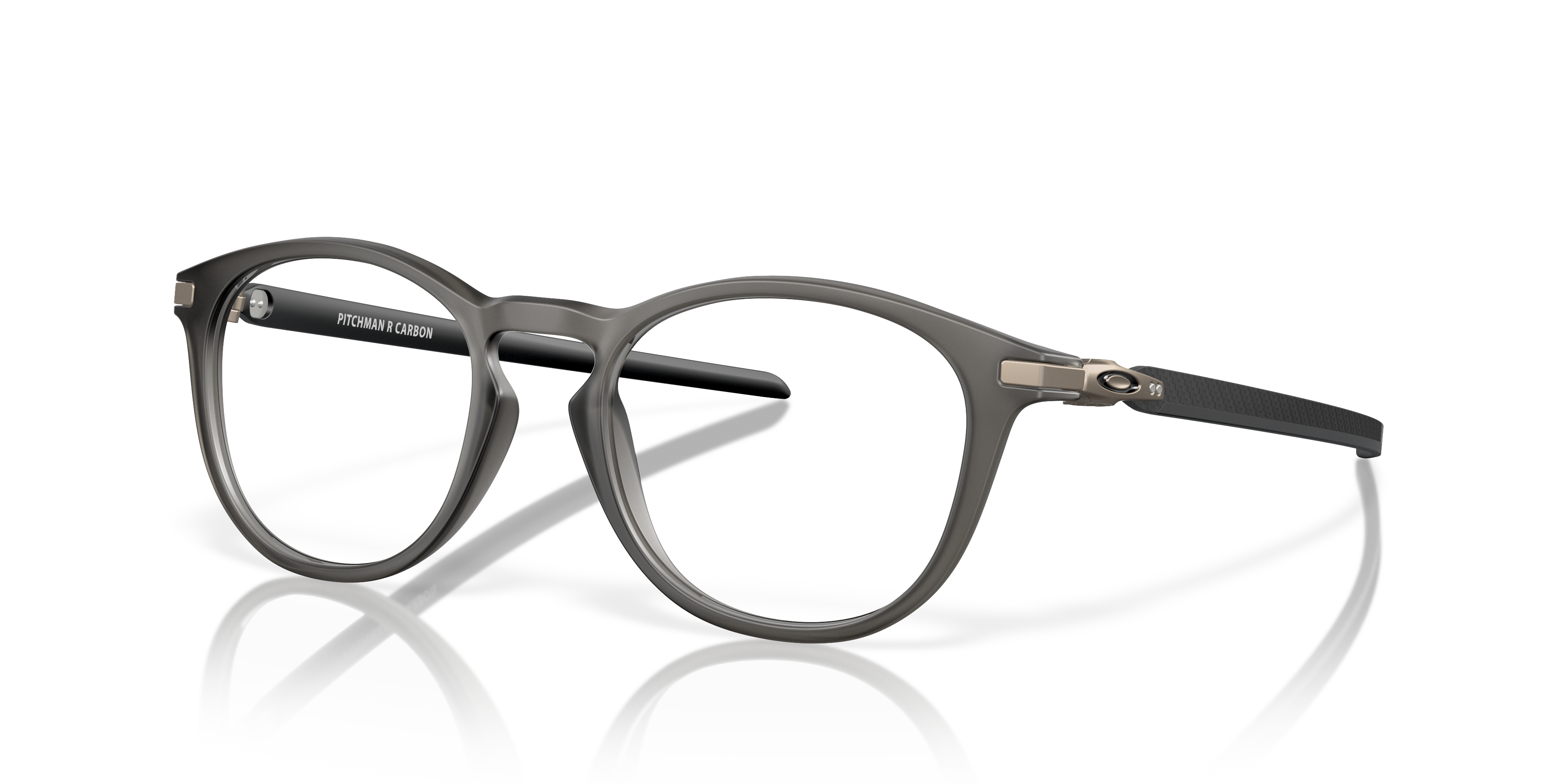 Oakley OX8149 Pitchman R Carbon Men's Round Eyeglass Frames - Satin Grey Smoke Frame