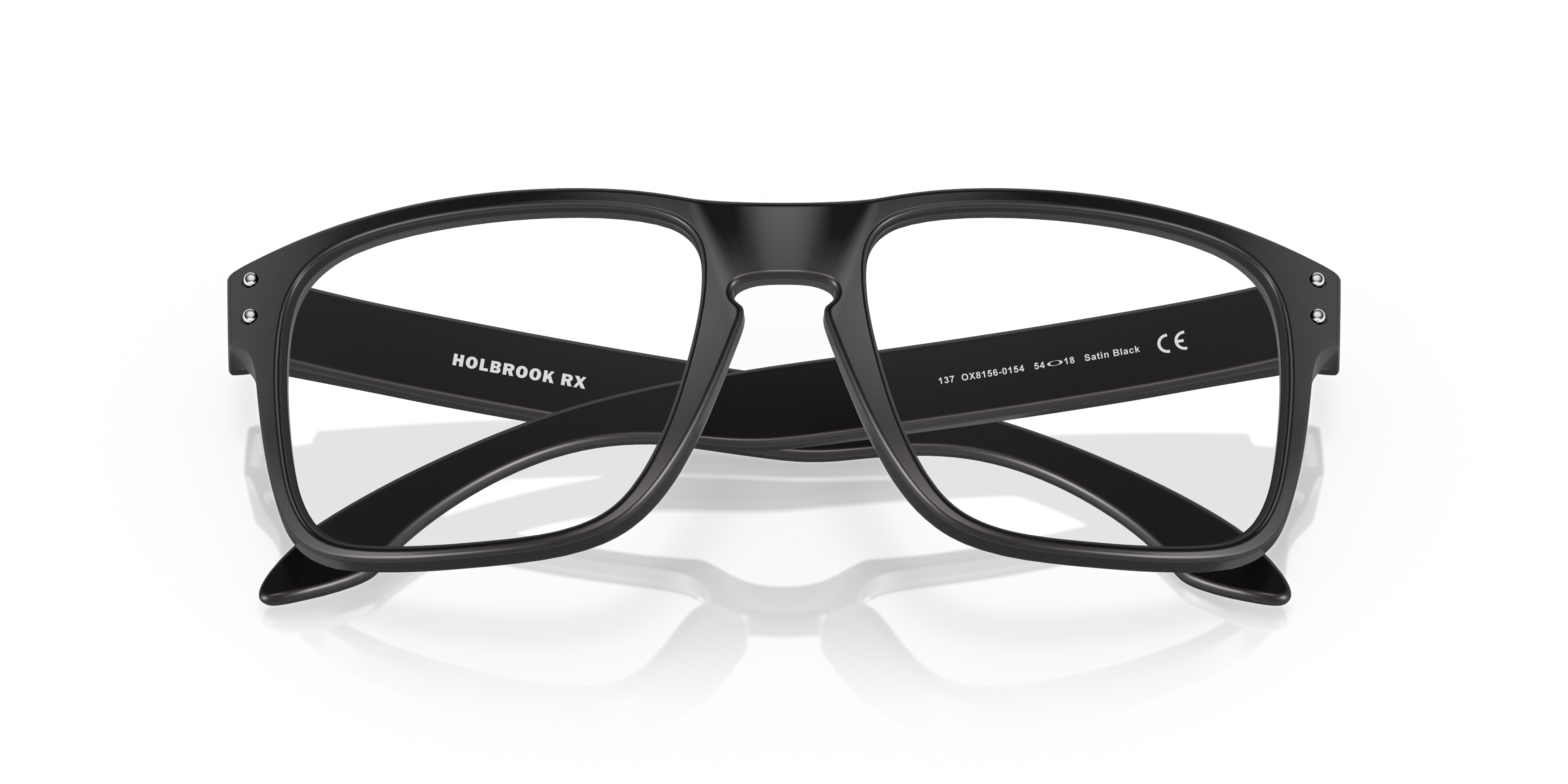 Oakley OX8156 Holbrook Men's Square Eyeglass Frames - Polished Black Clear Frame