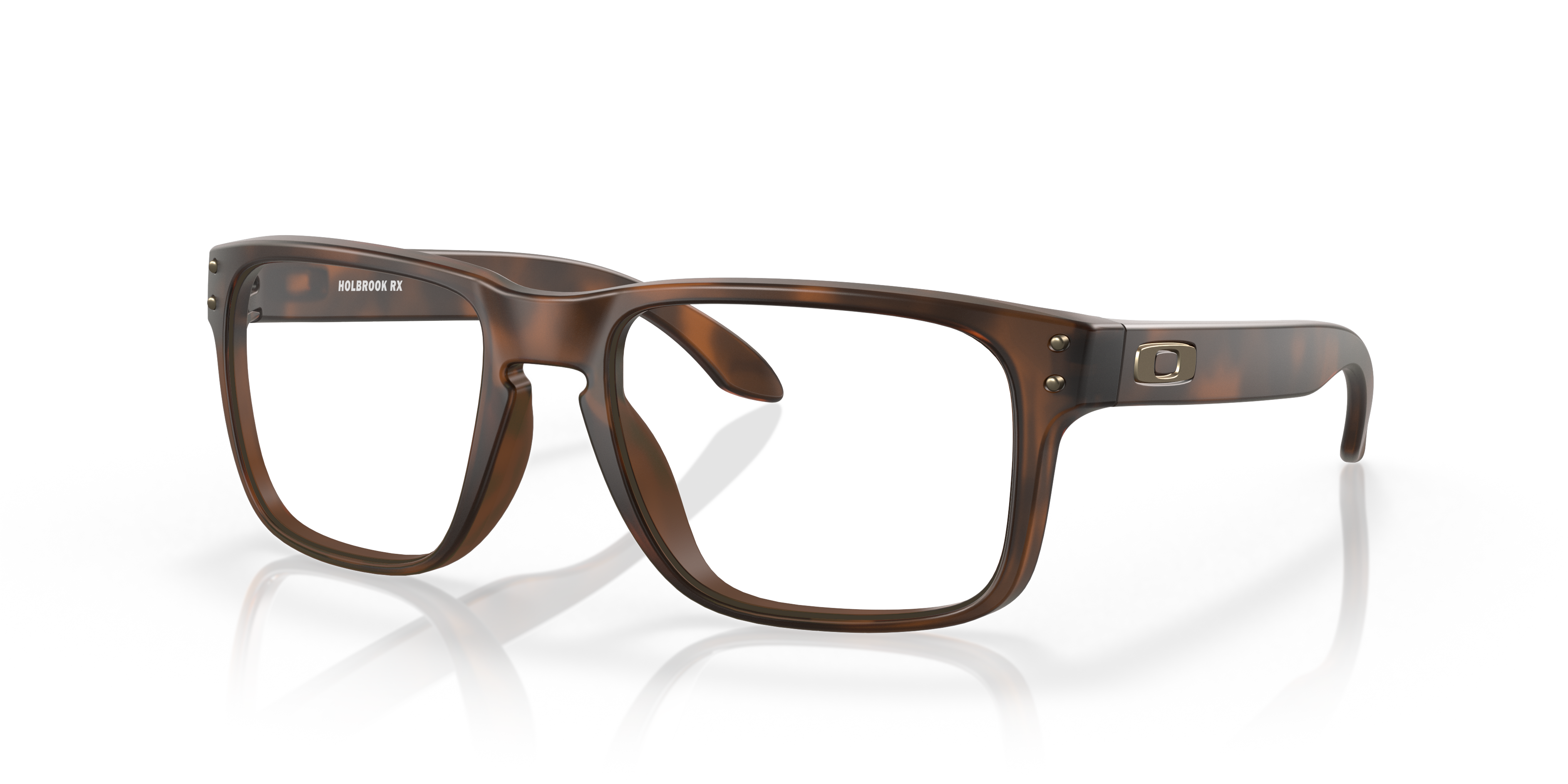 Oakley OX8156 Holbrook Men's Square Eyeglass Frames - Polished Black Clear Frame