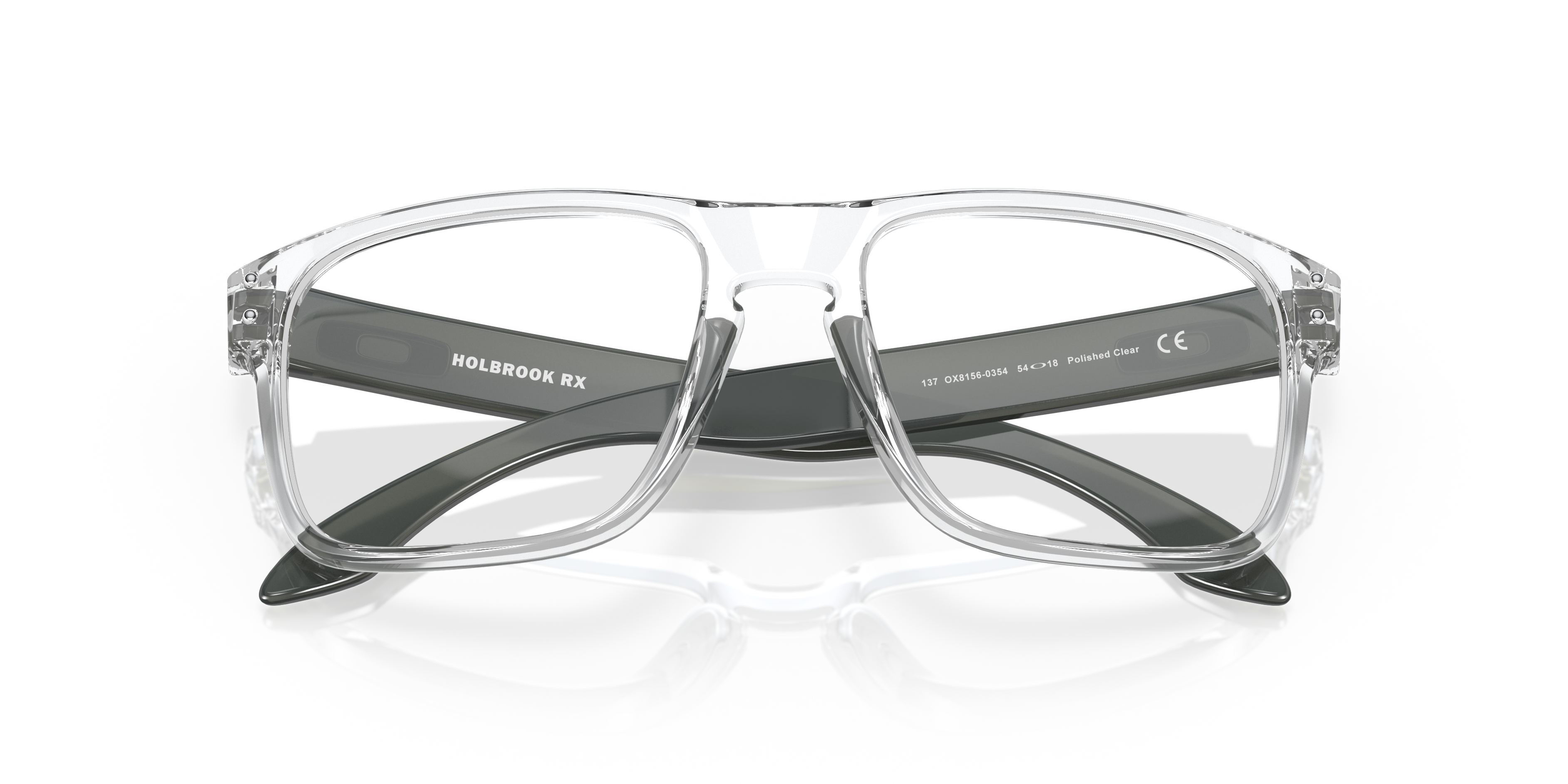 Oakley OX8156 Holbrook Men's Square Eyeglass Frames - Polished Black Clear Frame