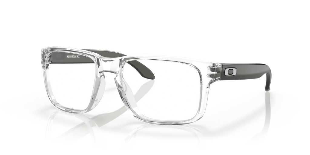 Oakley OX8156 Holbrook Men's Square Eyeglass Frames - Polished Black Clear Frame