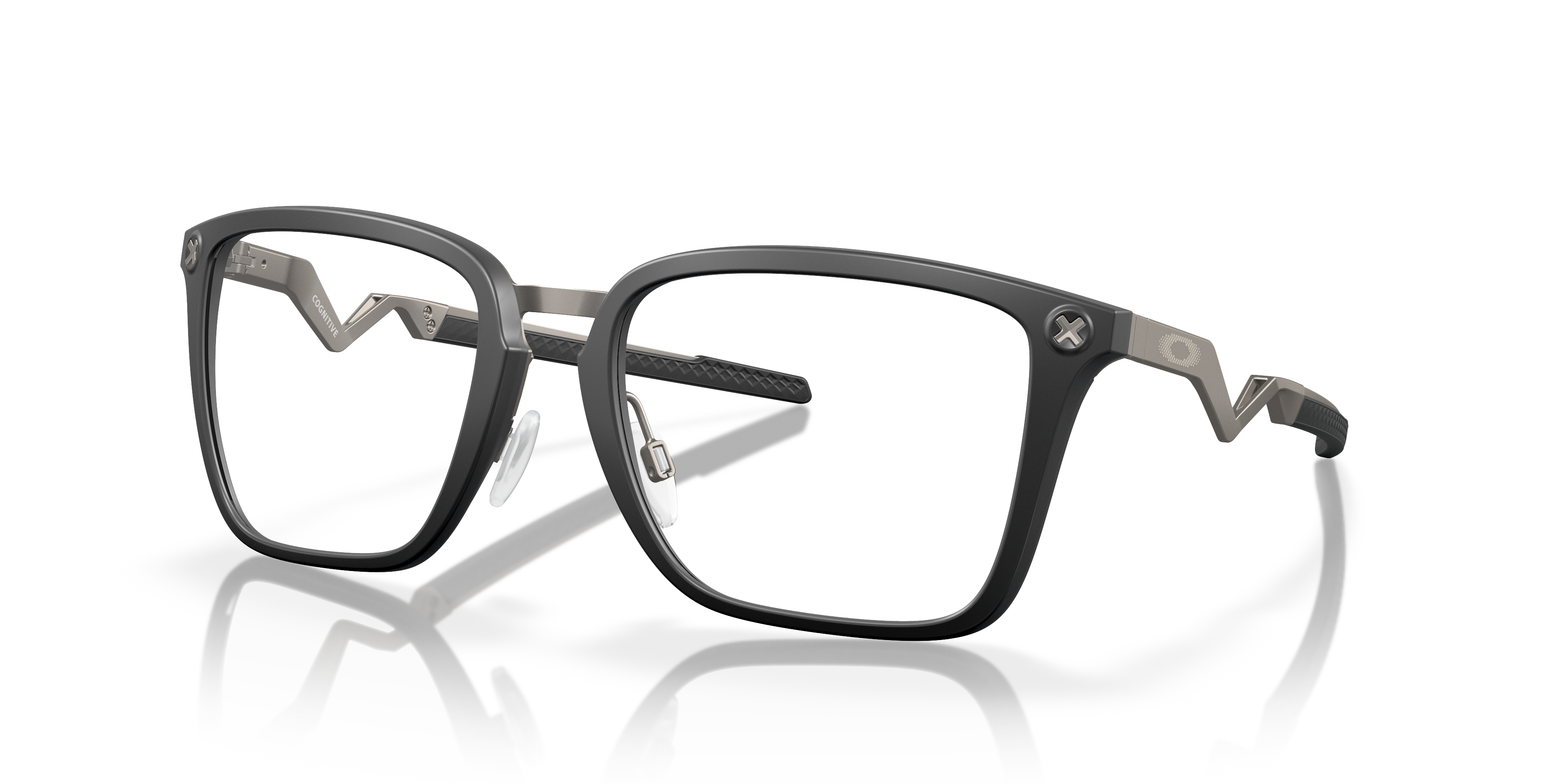 Oakley OX8162 Cognitive Men's Rectangle Eyeglass Frames - Satin Grey Smoke Frame