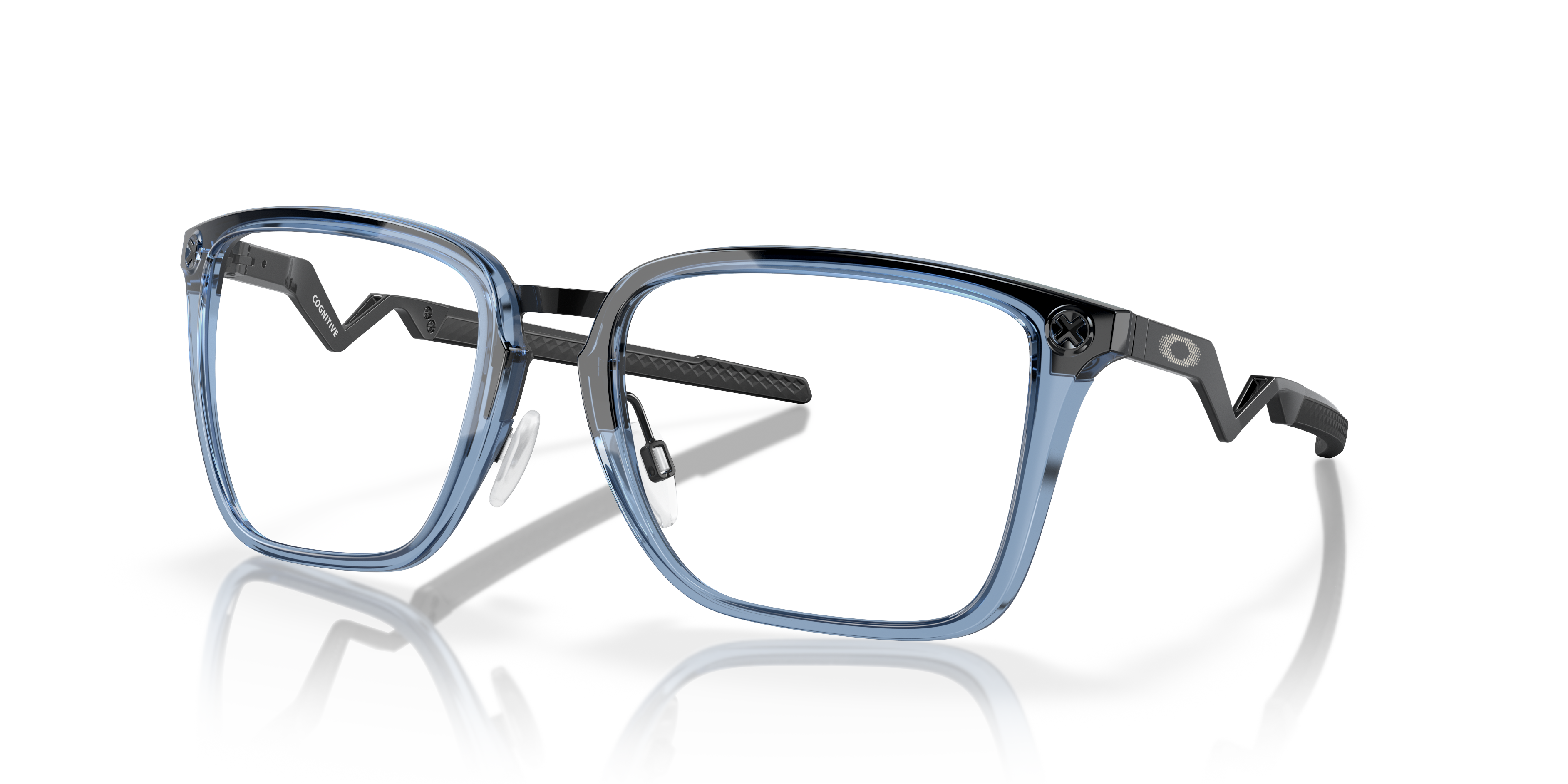 Oakley OX8162 Cognitive Men's Rectangle Eyeglass Frames - Satin Grey Smoke Frame