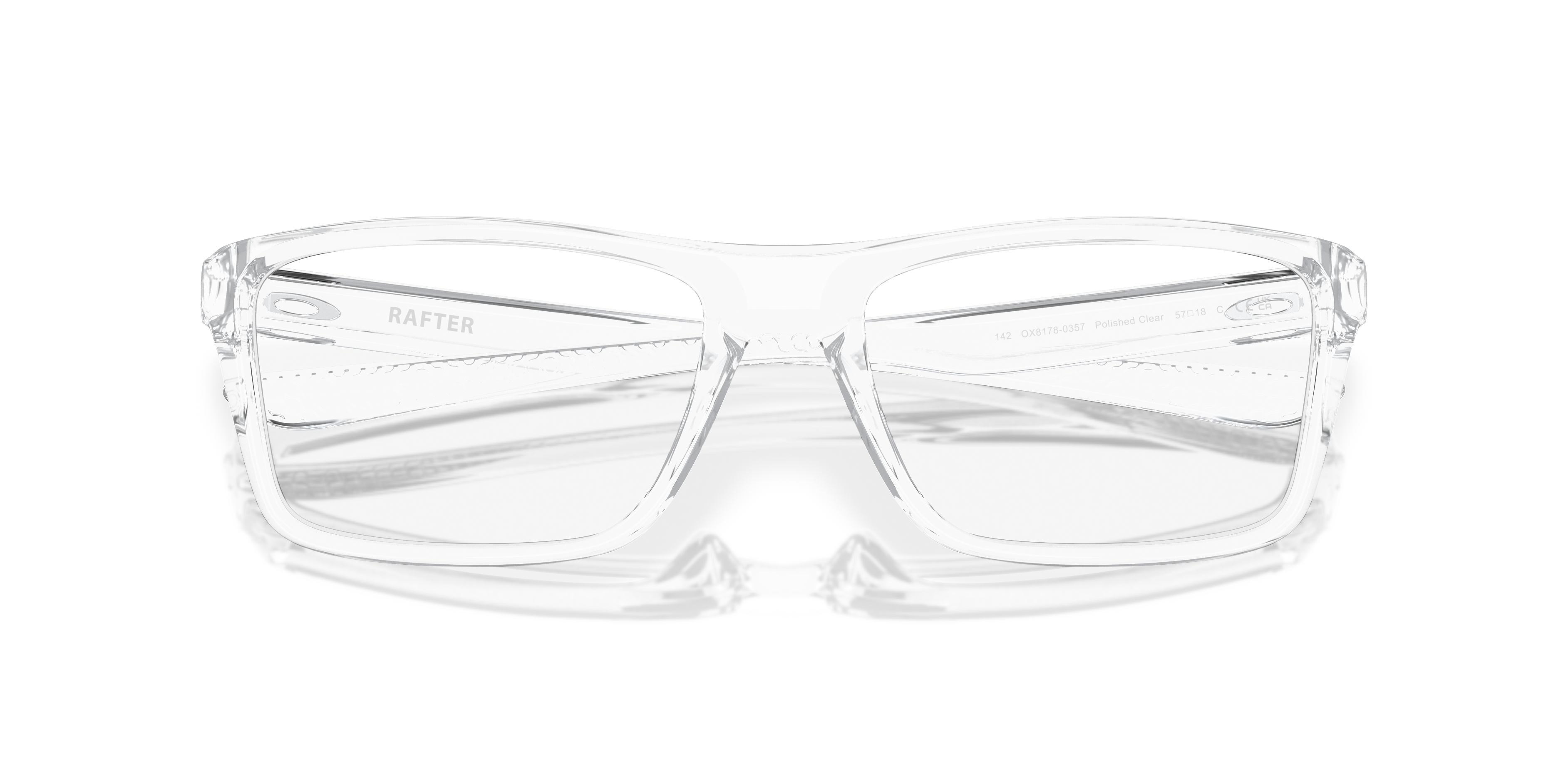 Oakley OX8178 Rafter Men's Rectangle Eyeglass Frames - Polished Clear Frame