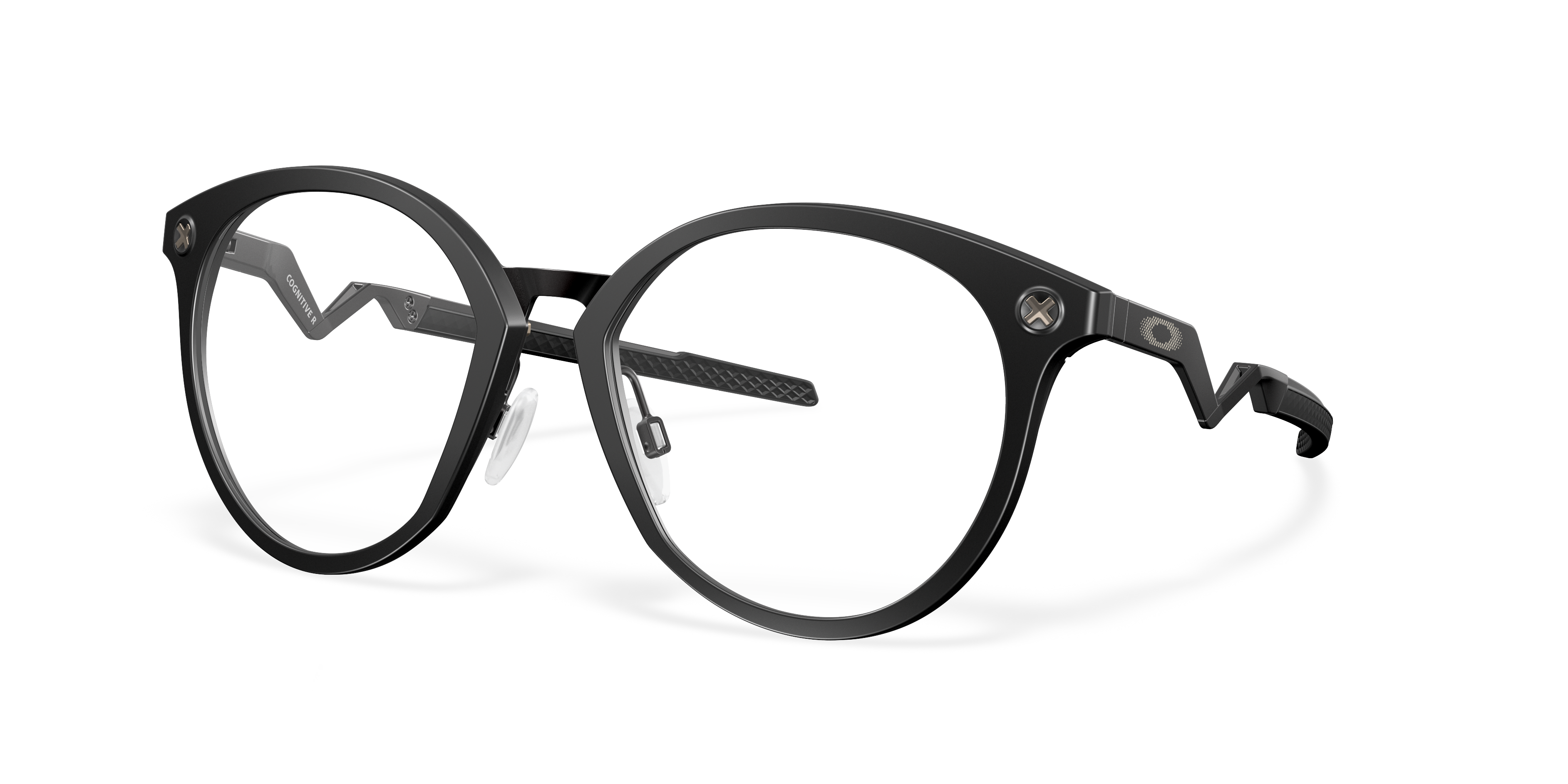 Oakley OX8181 Cognitive R Men's Round Eyeglass Frames - Polished Clear Frame