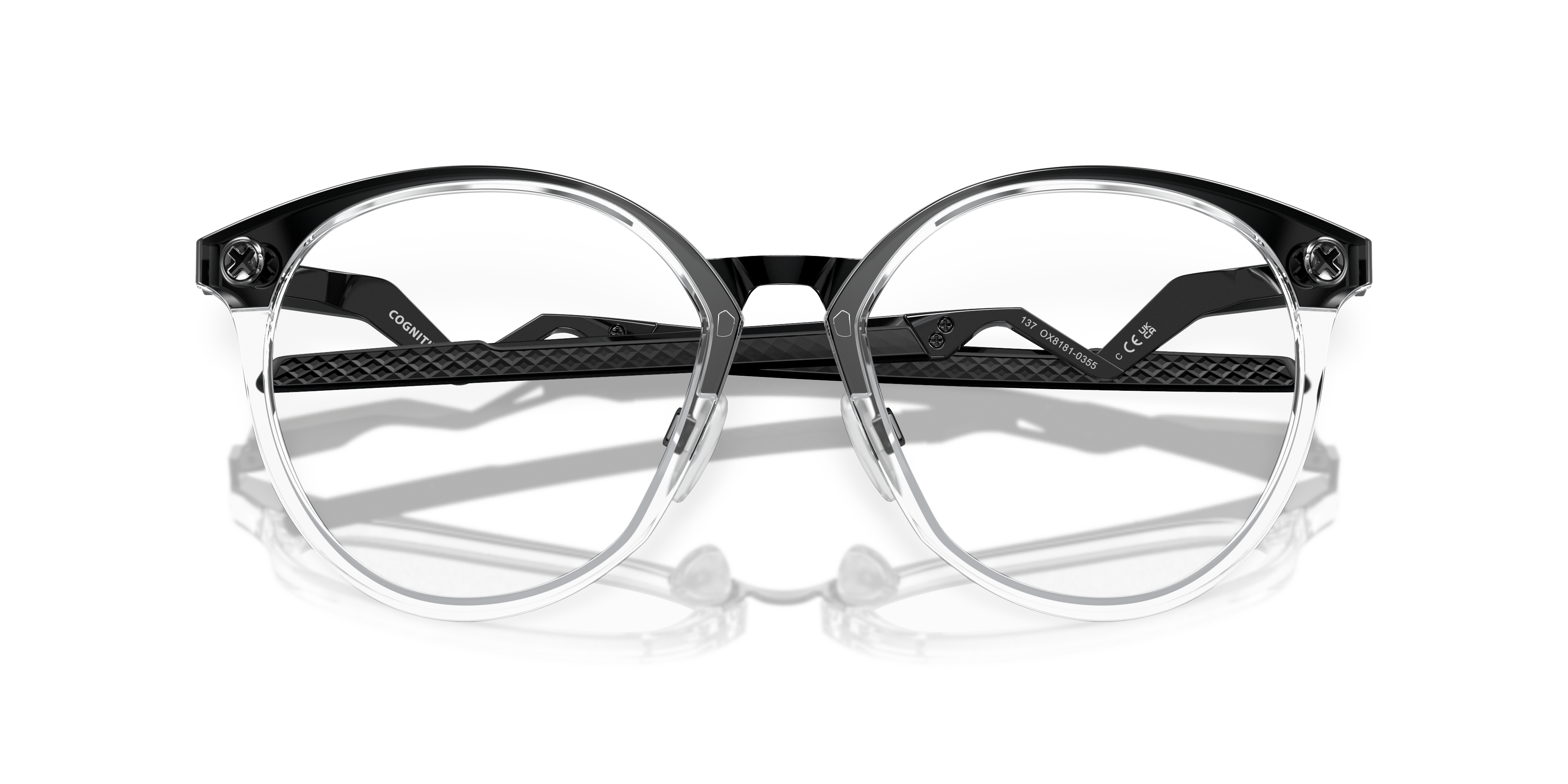 Oakley OX8181 Cognitive R Men's Round Eyeglass Frames - Satin Black Frame