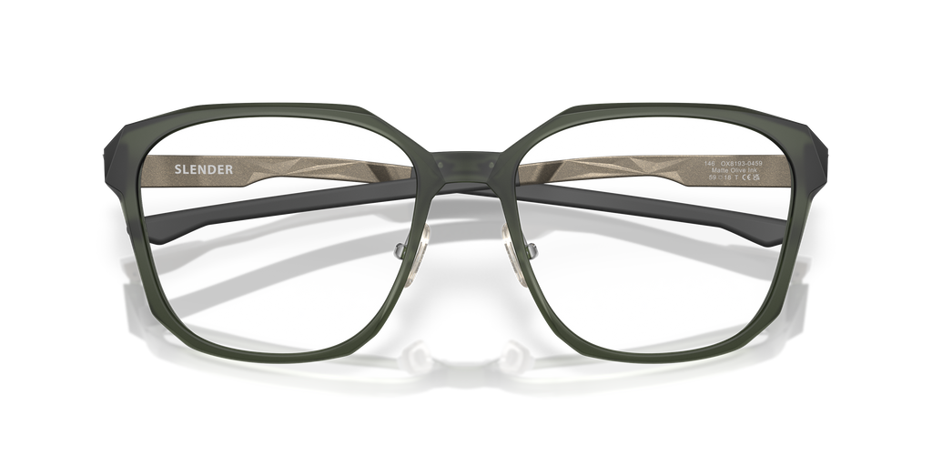 Oakley OX8193 Slender Men's Square Eyeglass Frames - Polished Clear Frame