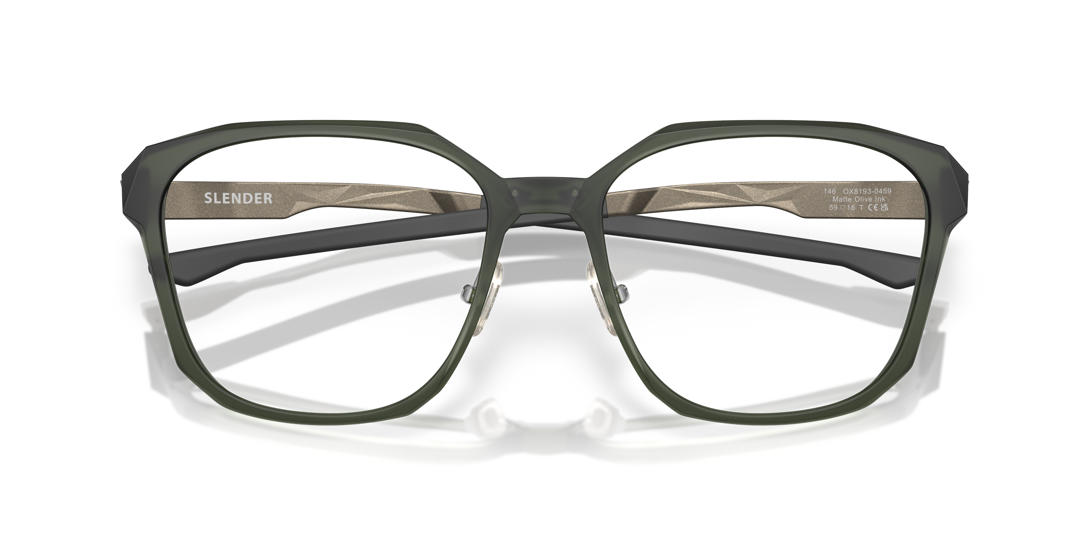 Oakley OX8193 Slender Men's Square Eyeglass Frames - Polished Clear Frame