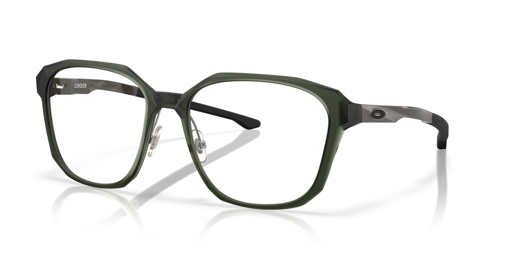 Oakley OX8193 Slender Men's Square Eyeglass Frames - Polished Clear Frame